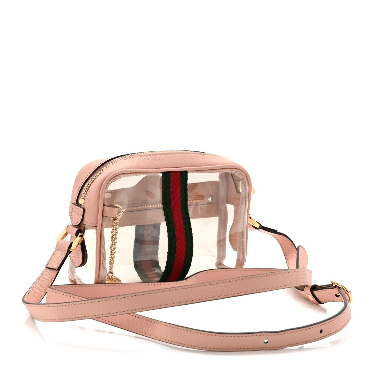 Vinyl Web Mini Ophidia Transparent Shoulder Bag Perfect Pink - Image 7