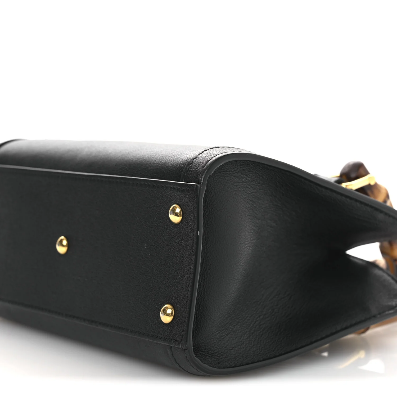 Wonka Grain Calfskin Mini Diana Tote Bag Black Yellow Fluo - Image 10