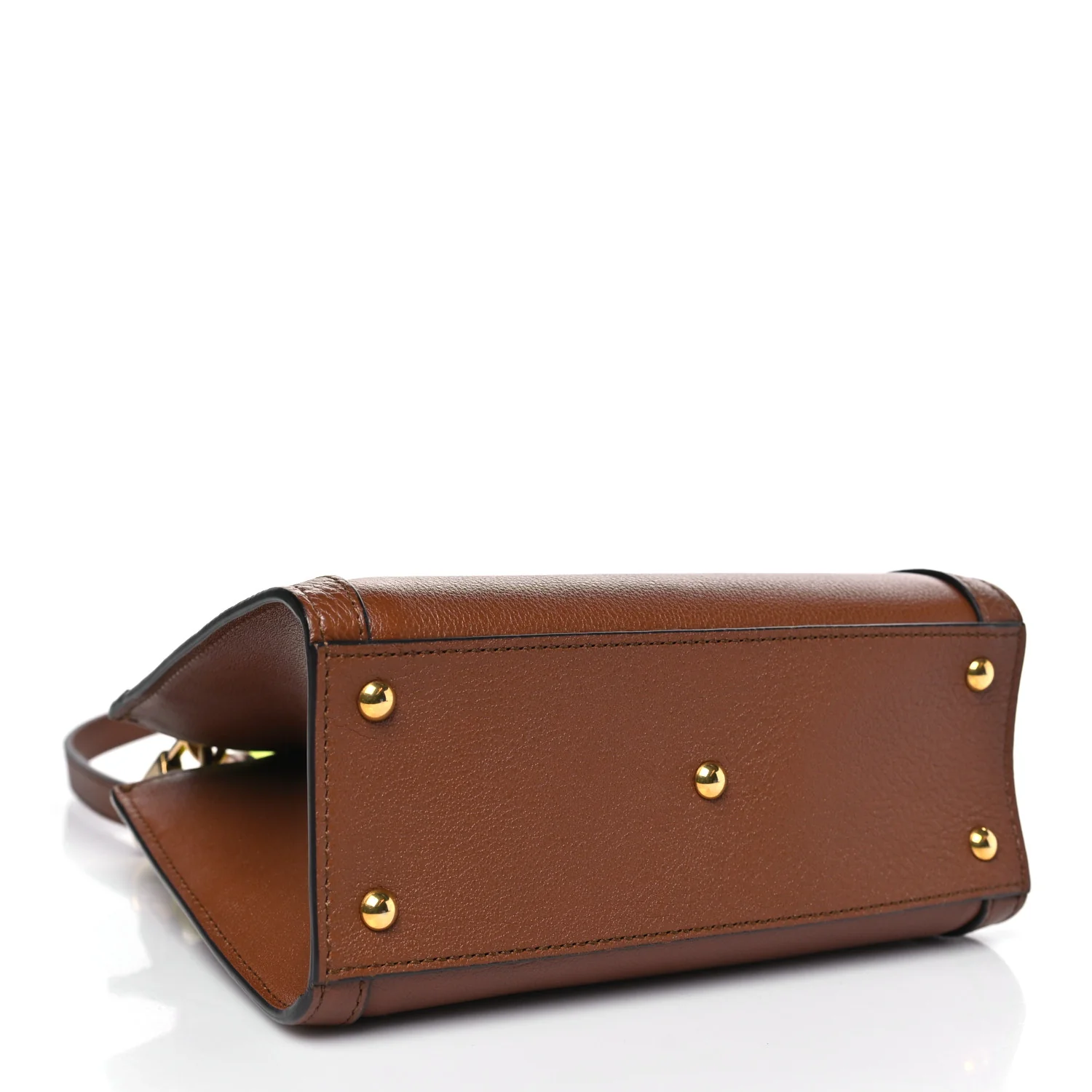 Wonka Grain Calfskin Mini Diana Tote Bag Cuir Yellow Fluo - Image 4