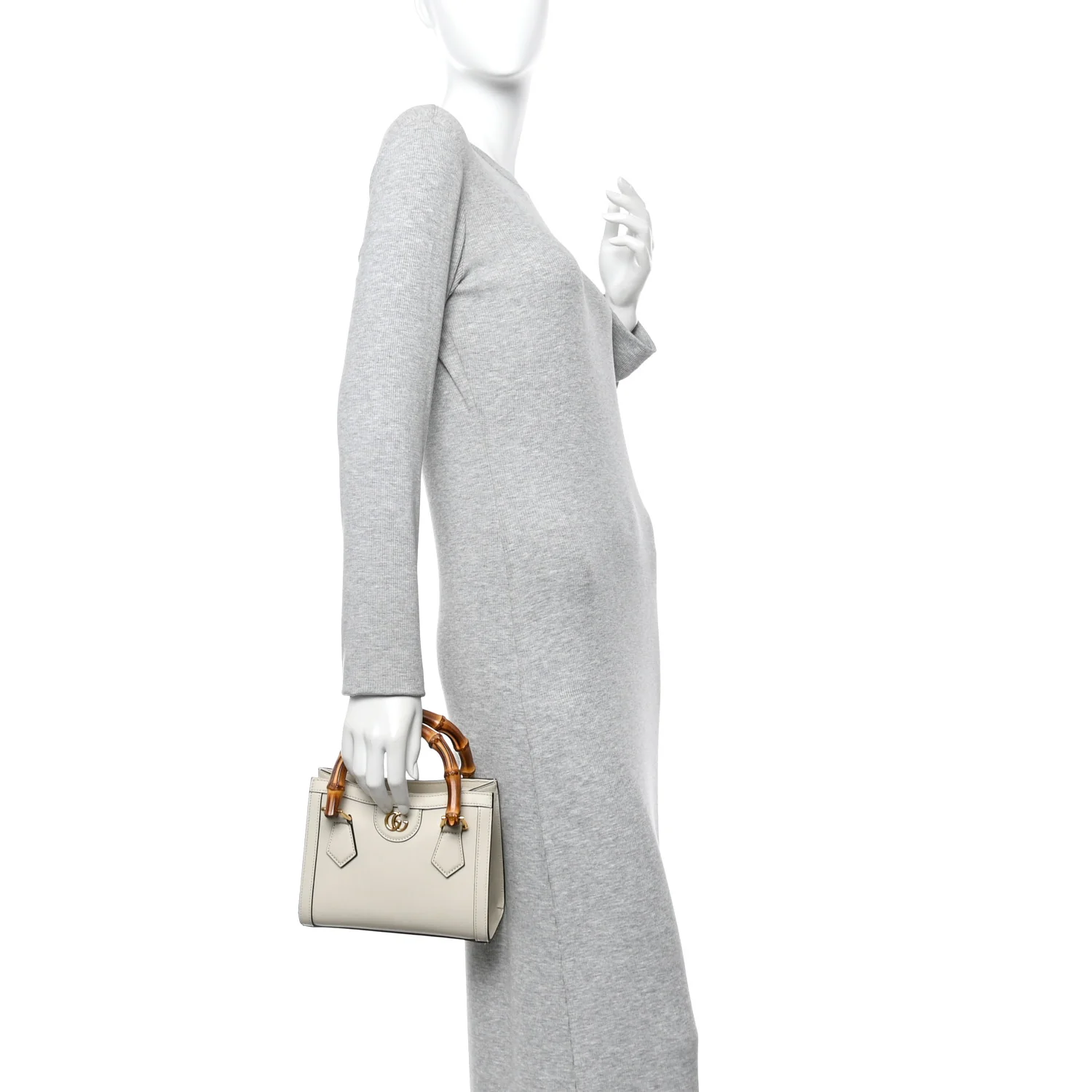 Wonka Grain Calfskin Mini Diana Tote Bag Mystic White - Image 2