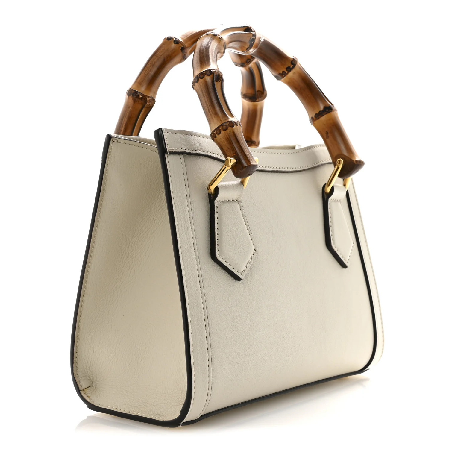 Wonka Grain Calfskin Mini Diana Tote Bag Mystic White - Image 3