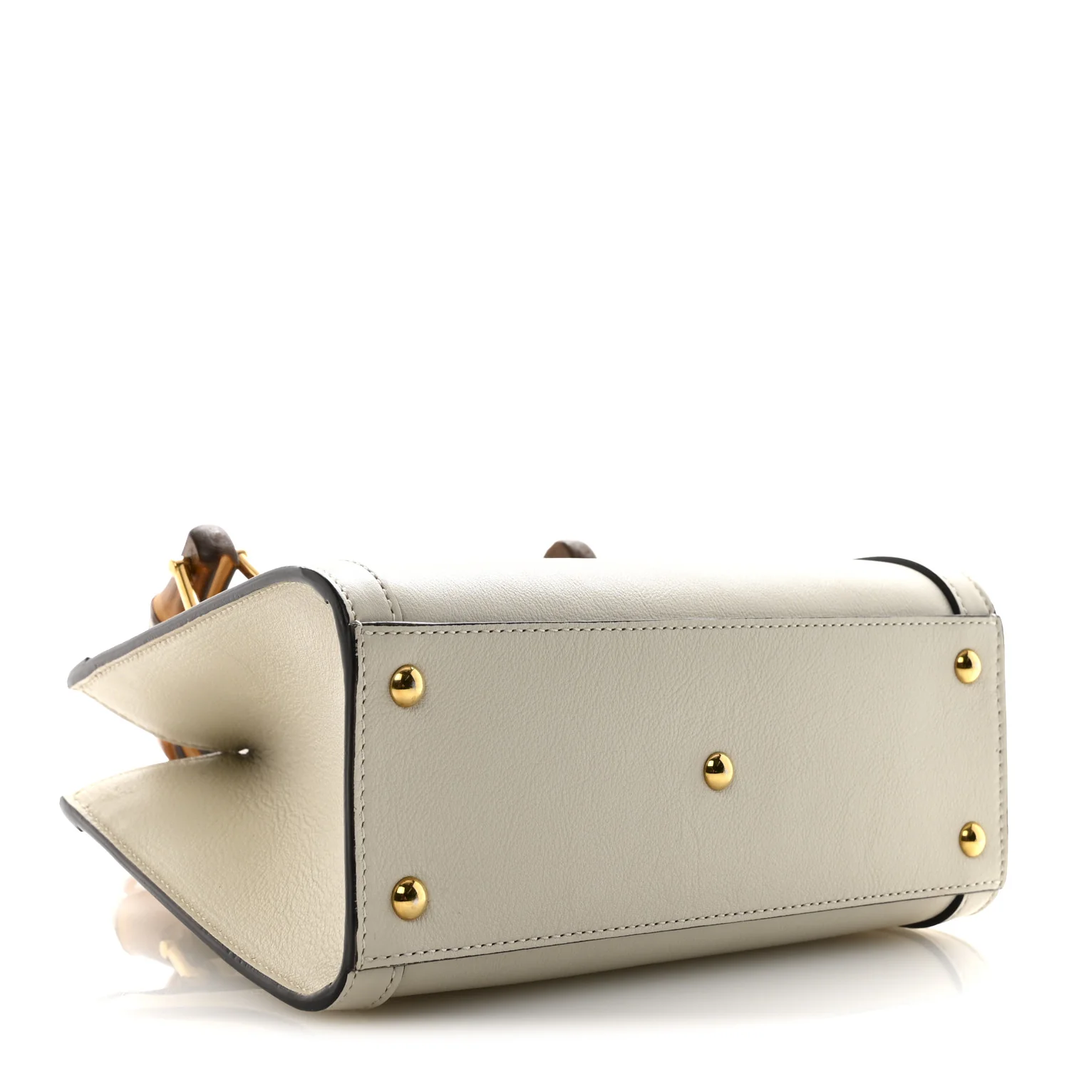 Wonka Grain Calfskin Mini Diana Tote Bag Mystic White - Image 4