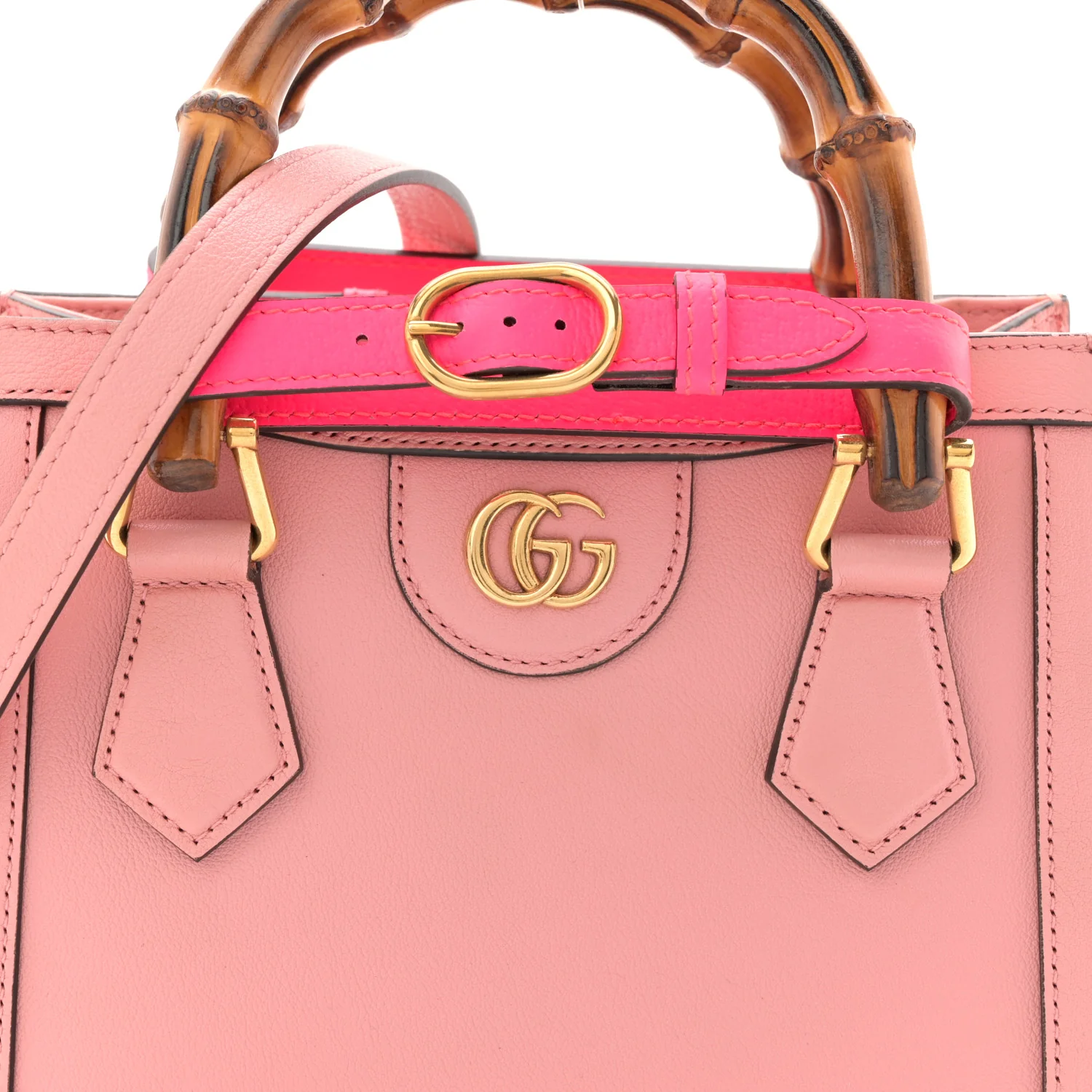 Wonka Grain Calfskin Mini Diana Tote Bag Wild Rose Fuxia Fluo - Image 8