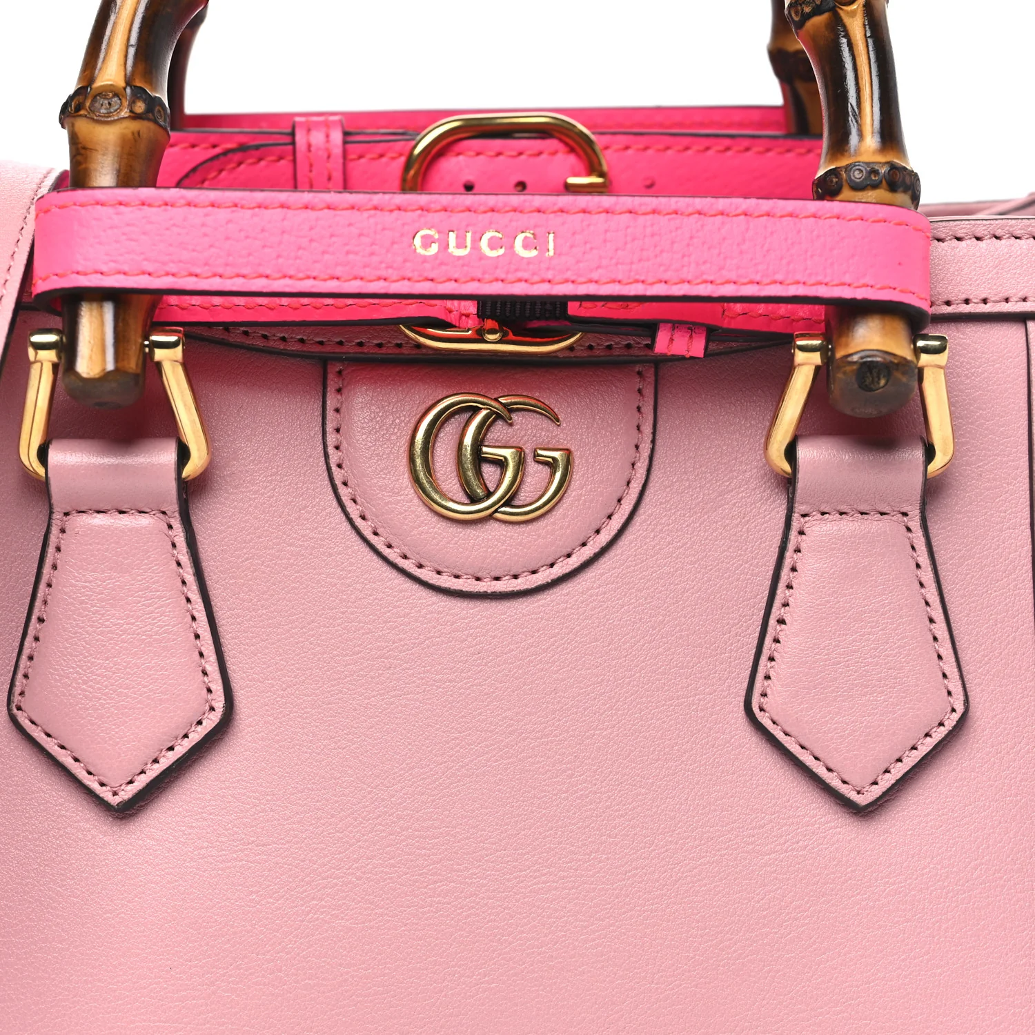Wonka Grain Calfskin Mini Diana Tote Bag Wild Rose Fuxia Fluo - Image 8