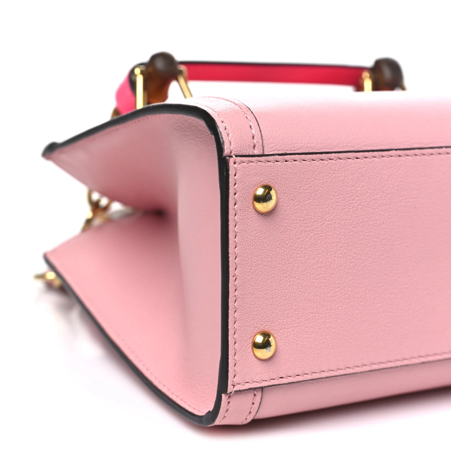 Wonka Grain Calfskin Mini Diana Tote Bag Wild Rose Fuxia Fluo - Image 9