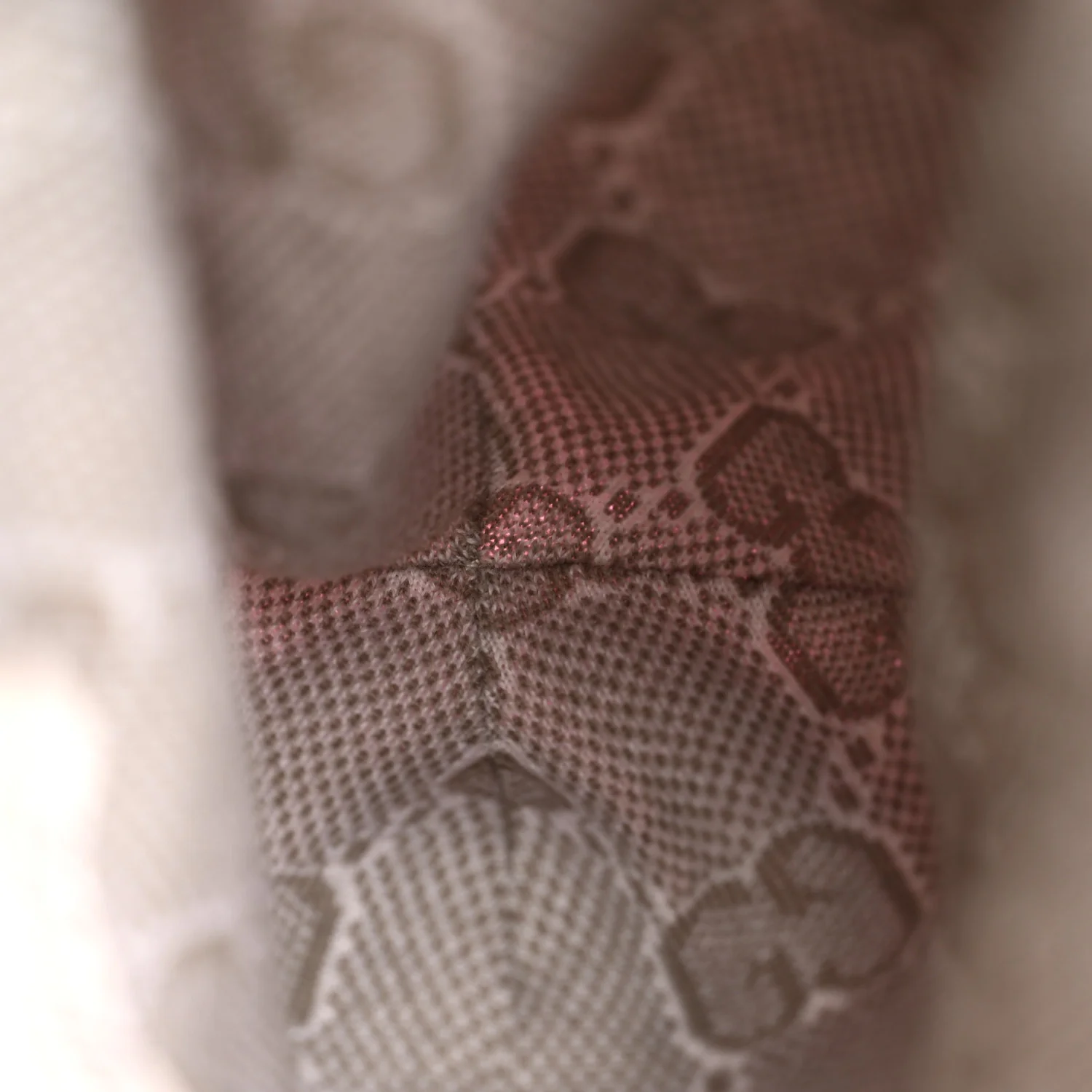 Wool GG Monogram Fog Tricot Beanie Hat S Mauve Beige - Image 4
