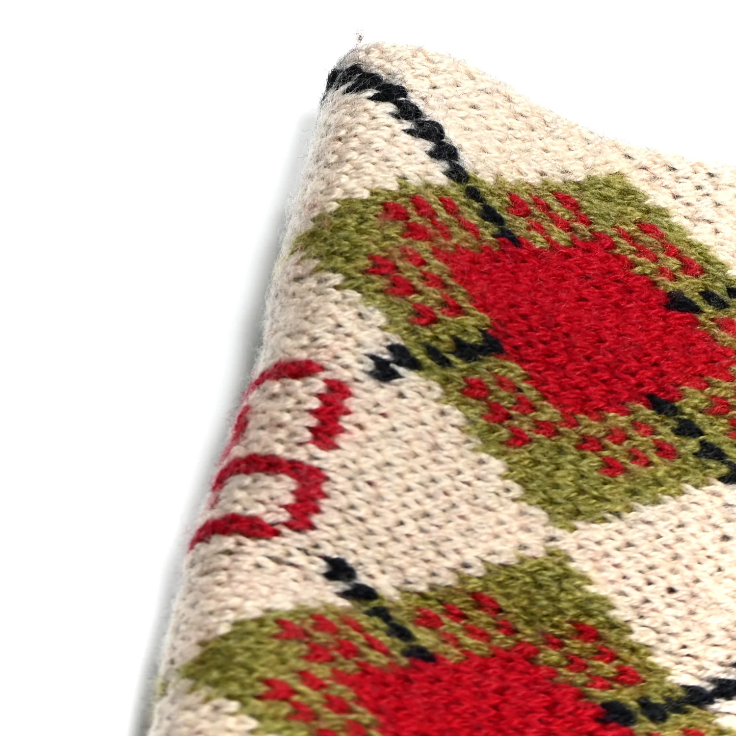 Wool Knit Scarf Beige Red - Image 10