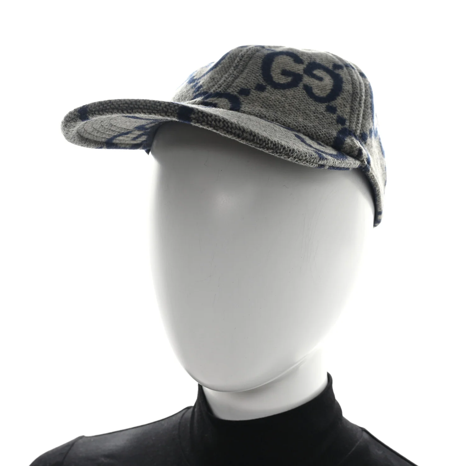 Wool Monogram Jumbo GG Antonio Baseball Hat M Grey - Image 2