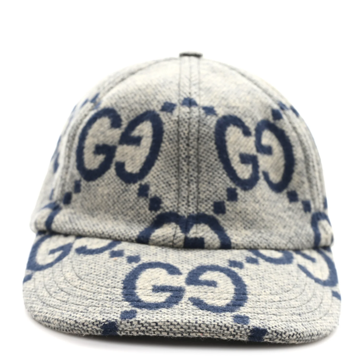 Wool Monogram Jumbo GG Antonio Baseball Hat M Grey - Image 3