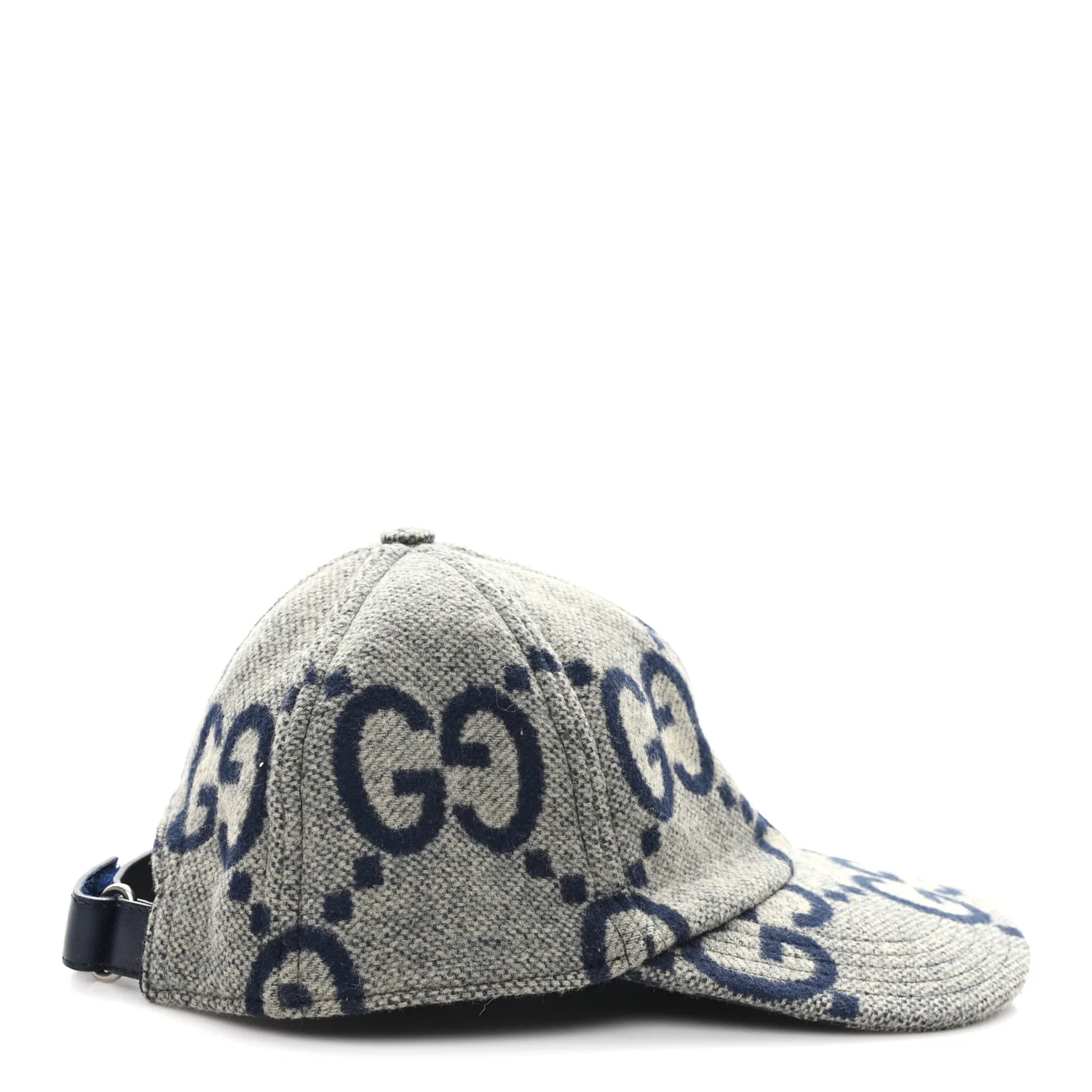 Wool Monogram Jumbo GG Antonio Baseball Hat M Grey - Image 6