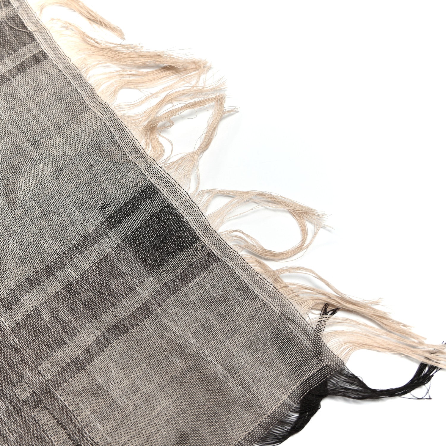 Wool Silk GG Monogram Diamante Plaid Surviee Shawl Beige Dark Brown - Image 9