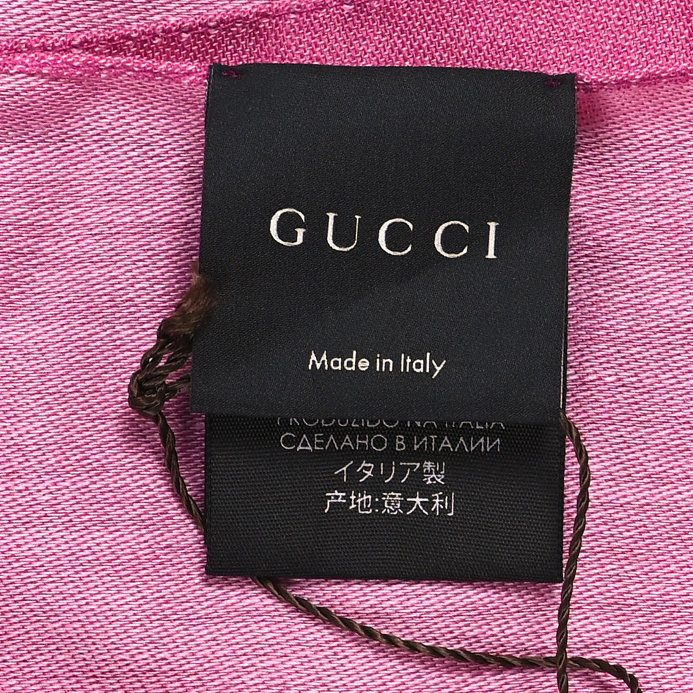 Wool Silk GG Monogram GGNat Scarf Roseate - Image 3