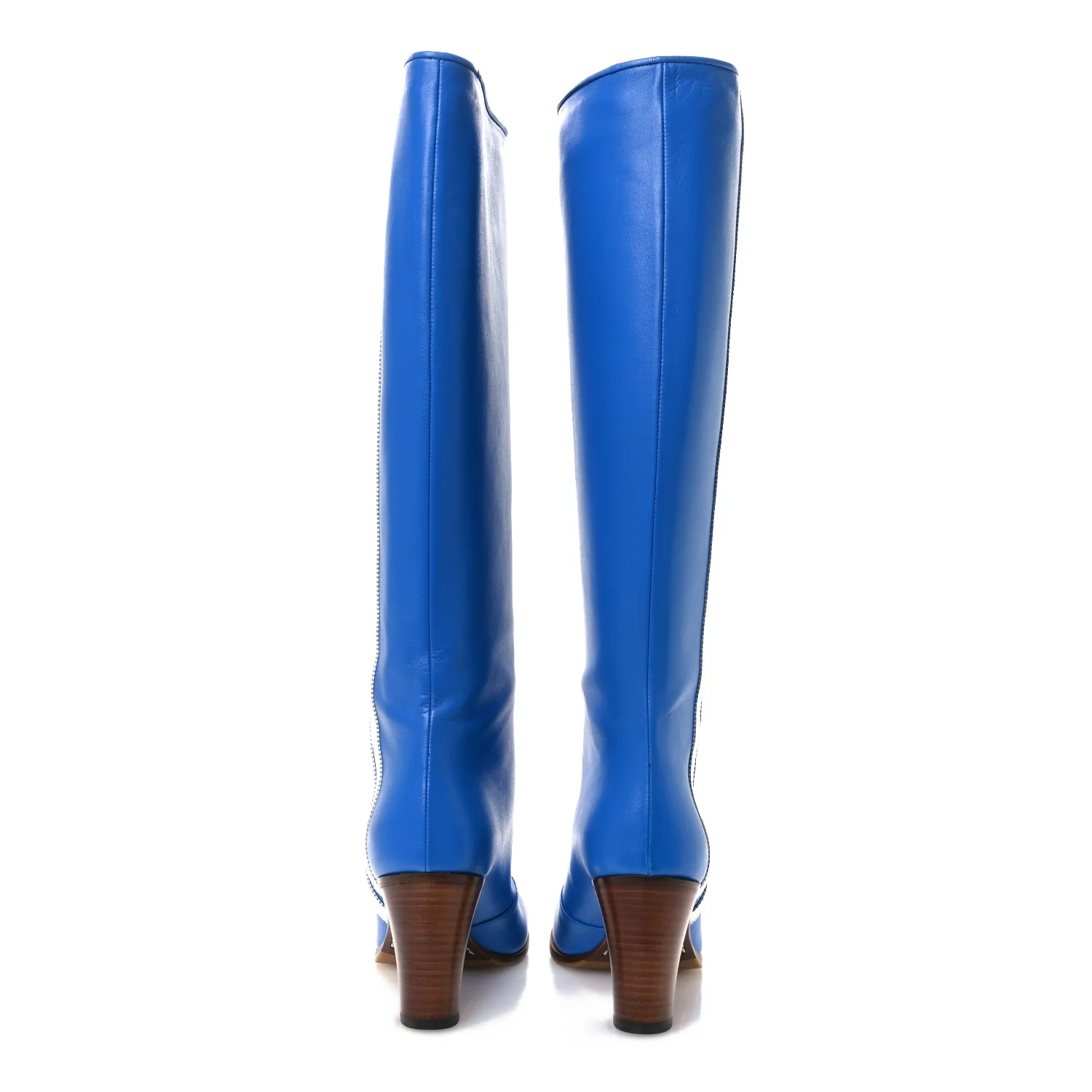 X ADIDAS Calfskin Elizabeth Knee Boots 39 Blue - Image 6