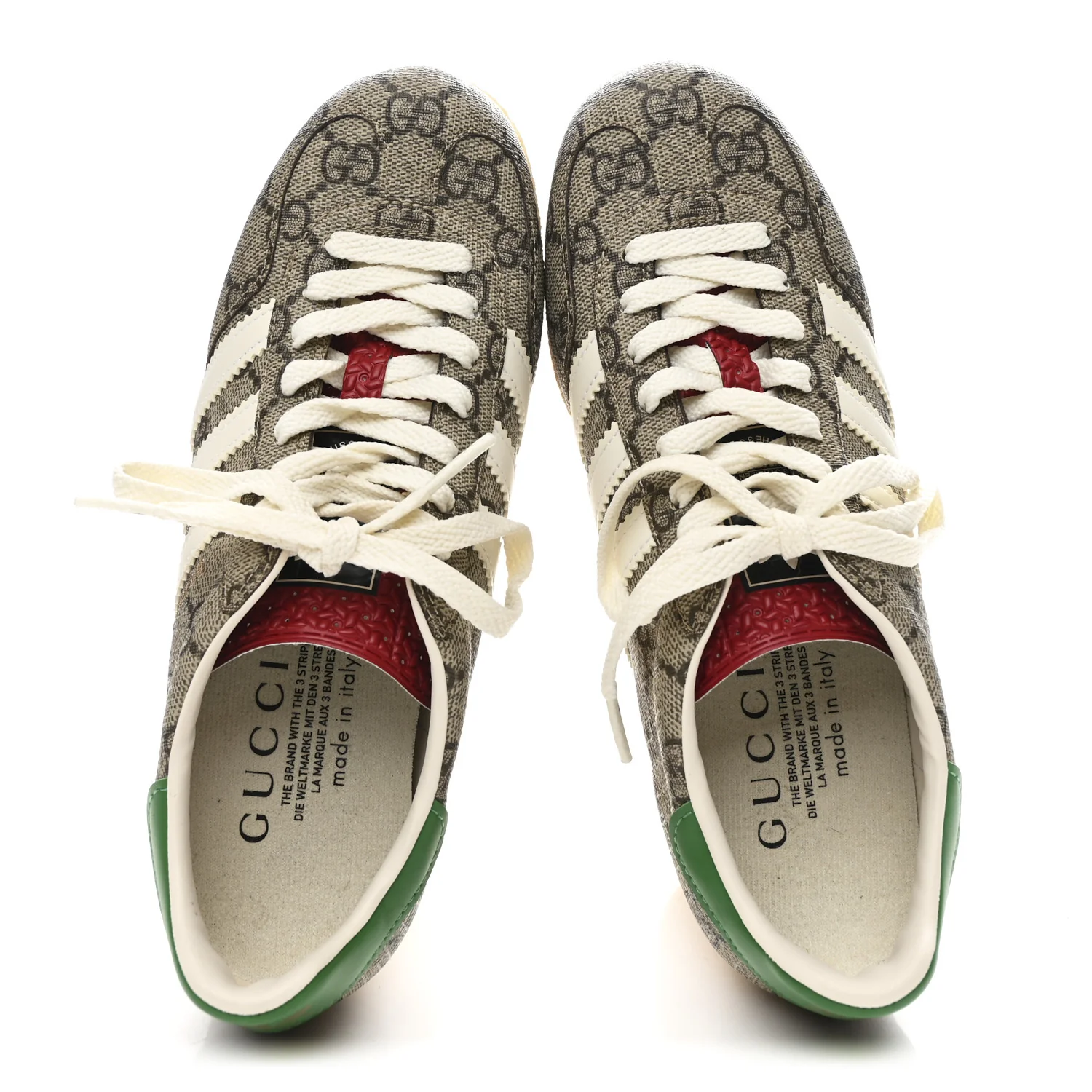 X ADIDAS GG Supreme Monogram Gazelle Wedge Sneakers 36.5 Beige Ebony Off White New Shamarock - Image 2