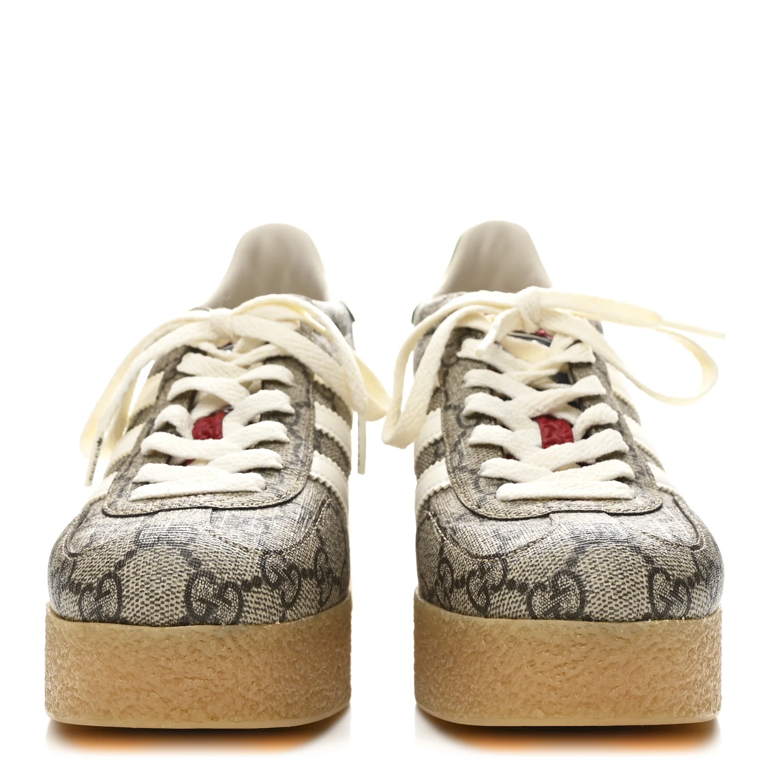 X ADIDAS GG Supreme Monogram Gazelle Wedge Sneakers 36.5 Beige Ebony Off White New Shamarock - Image 3