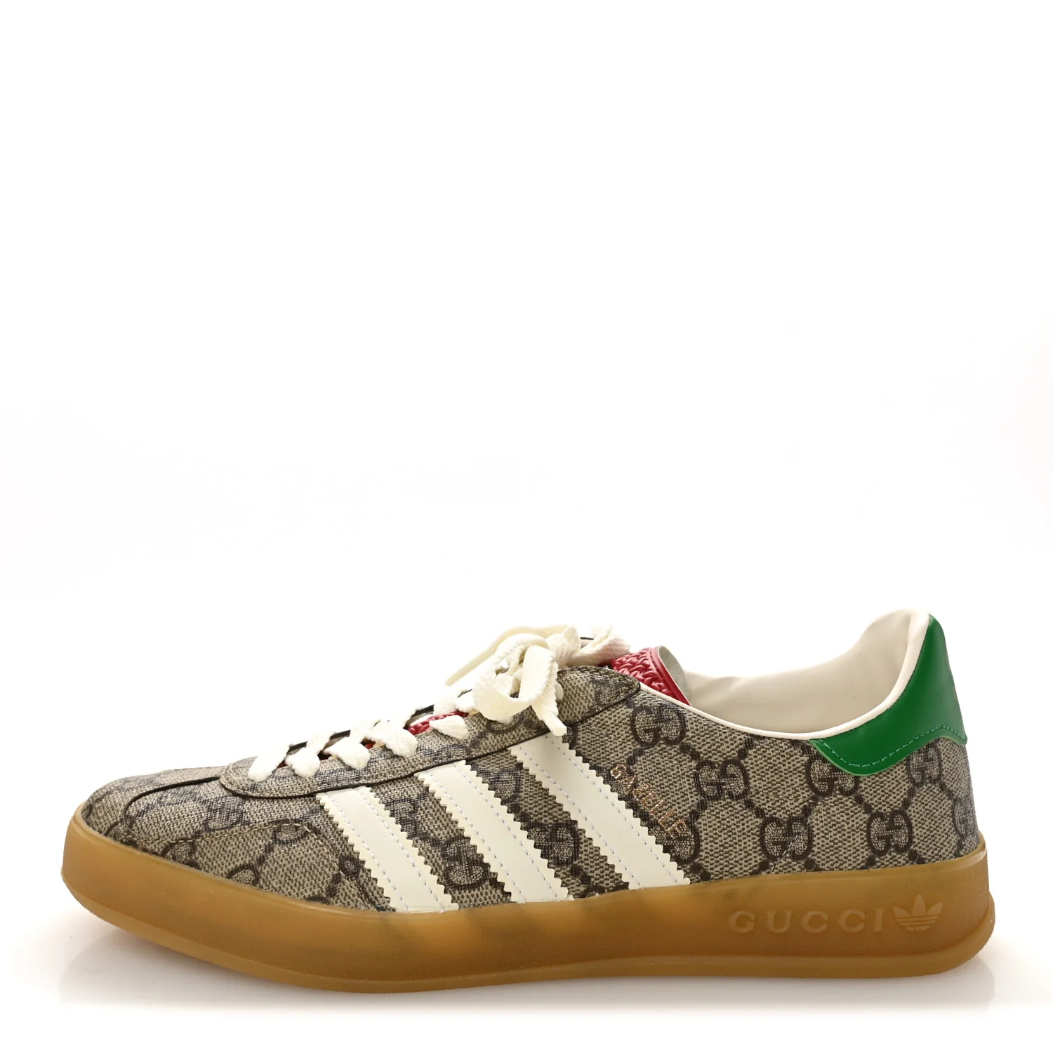 X ADIDAS GG Supreme Monogram Mens Gazelle Sneakers 8.5 Beige Ebony Off White New Shamarock