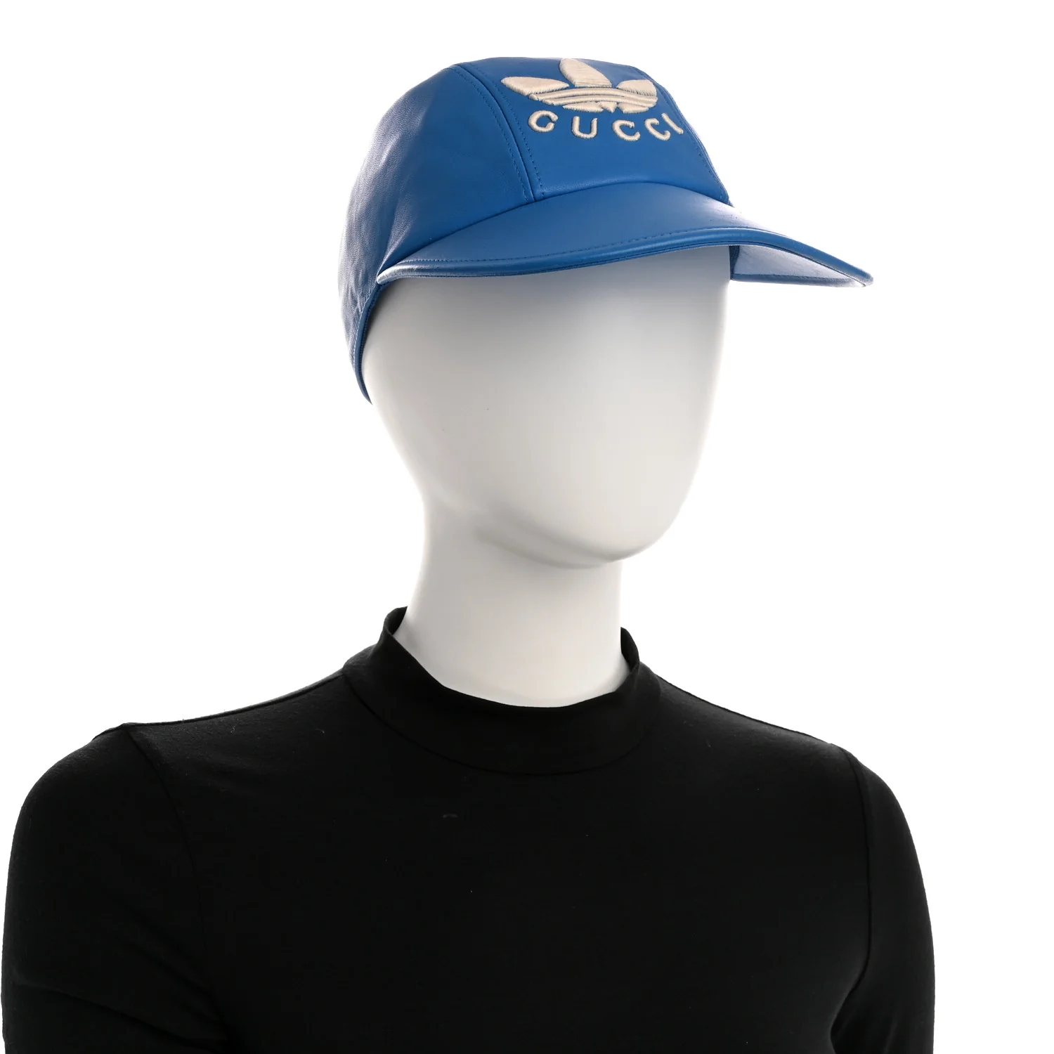 X ADIDAS Lambskin Trefoil Stefanos Baseball Hat S Blue - Image 2
