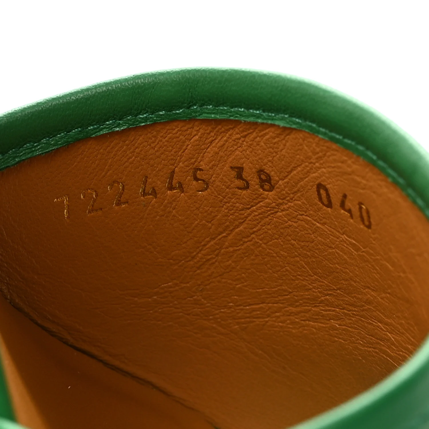 X ADIDAS Nappa Charlotte Suede Monogram Jumbo GG Trefoil 75mm Slide Sandals 38 New Shamarock Ivoire - Image 9