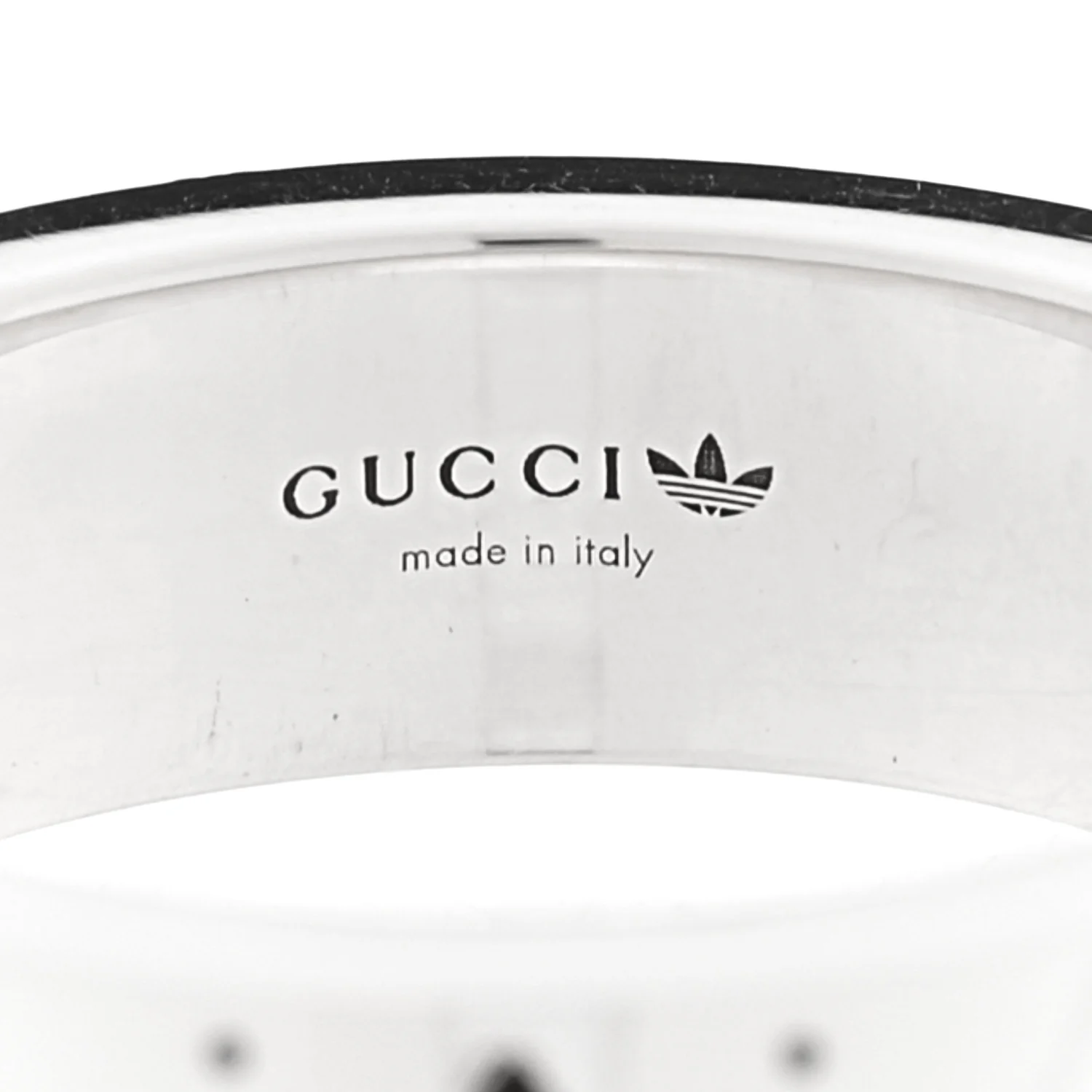 X ADIDAS Sterling Silver Trefoil GG Monogram Band Ring 55 7.25 - Image 4