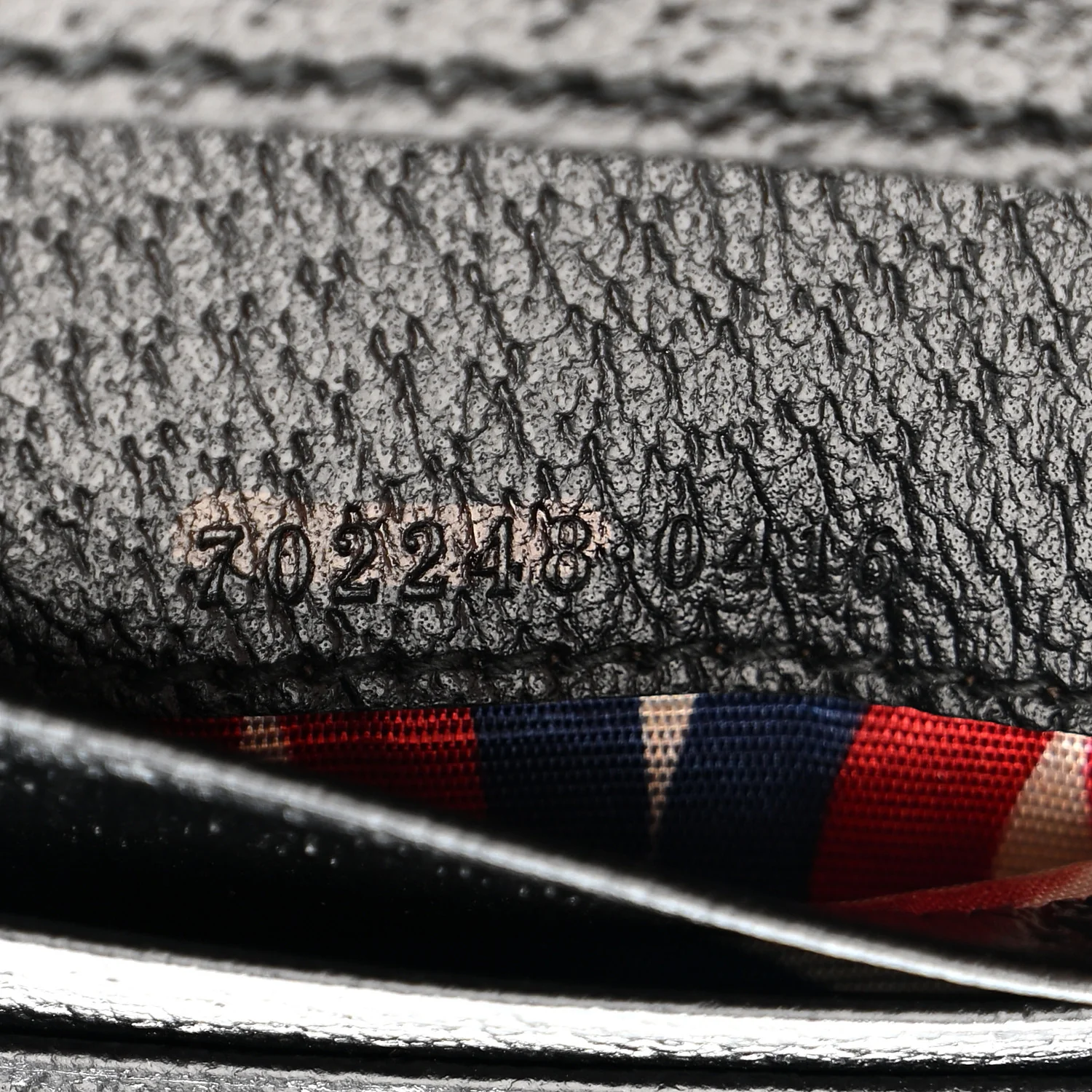 X ADIDAS Textured Dollar Calfskin Trefoil Horsebit 1955 Card Case Wallet With Strap Black Off White - Image 7