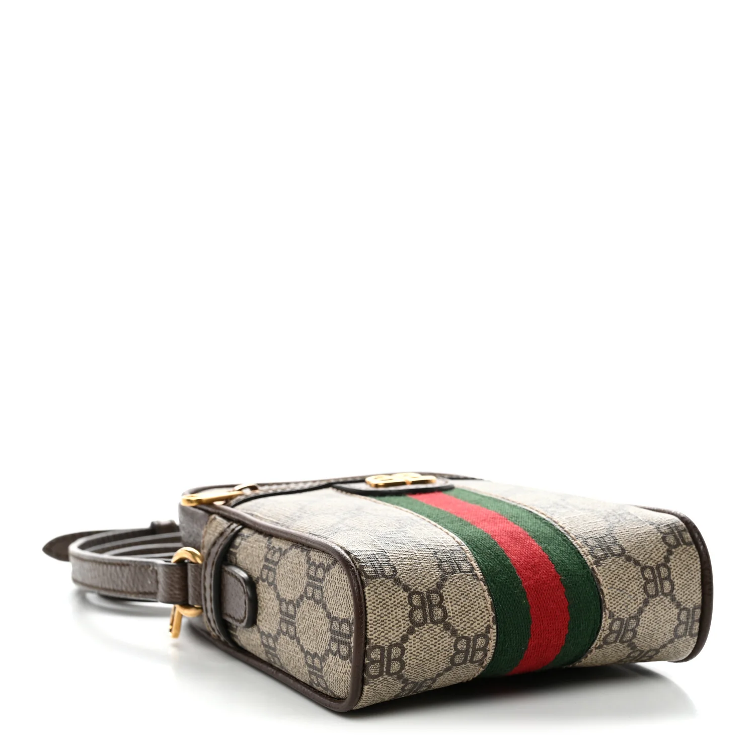 X BALENCIAGA BB Supreme Monogram Web Mini Ophidia Messenger Beige New Acero - Image 4