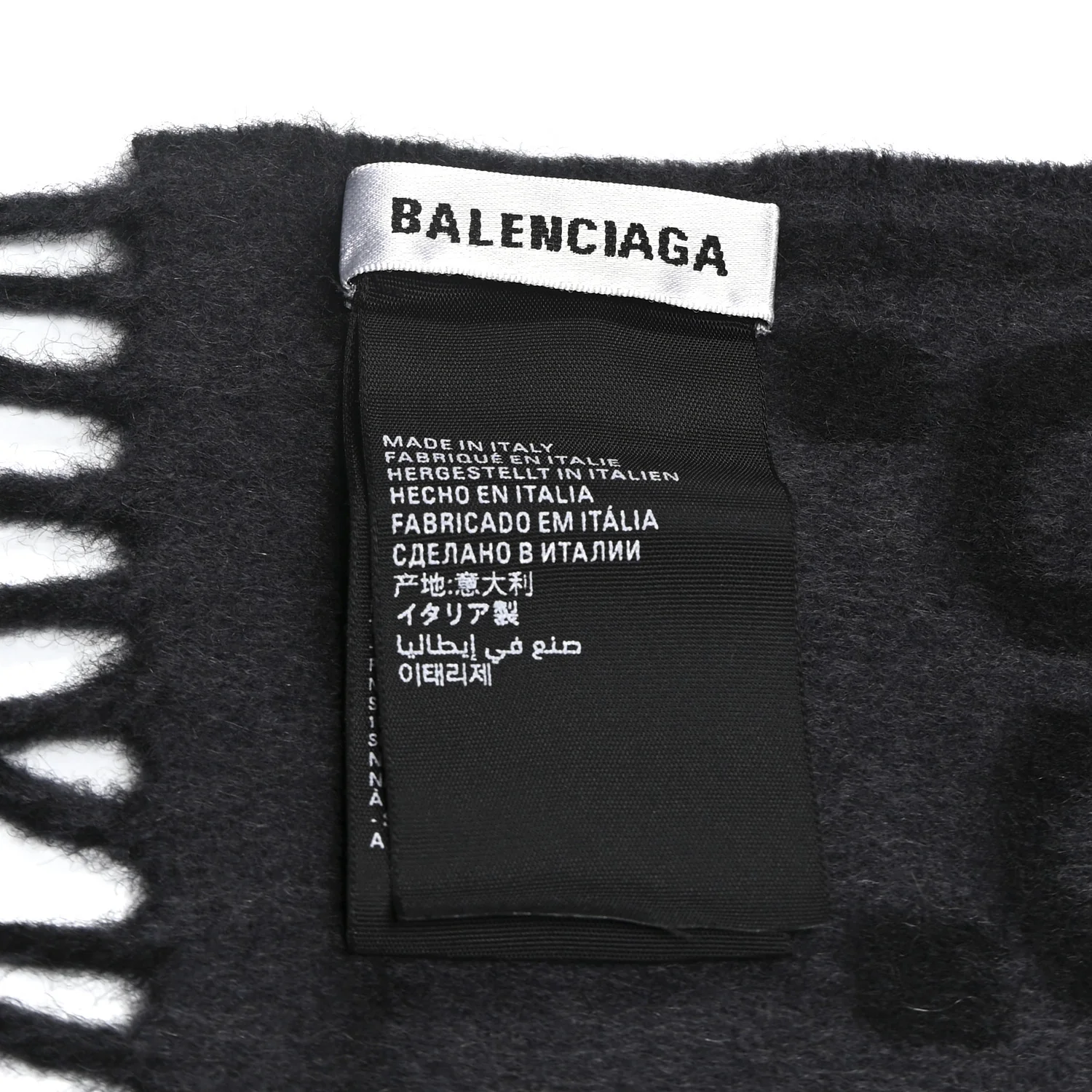 X BALENCIAGA Cashmere All Over Macro Print Scarf Black - Image 3