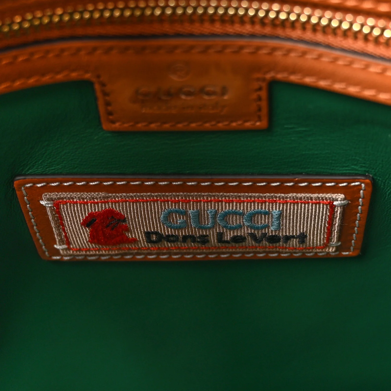 X DANS LE VERT Calfskin Snakeskin Medium Top Handle Dome Bag Brown Multicolor - Image 7