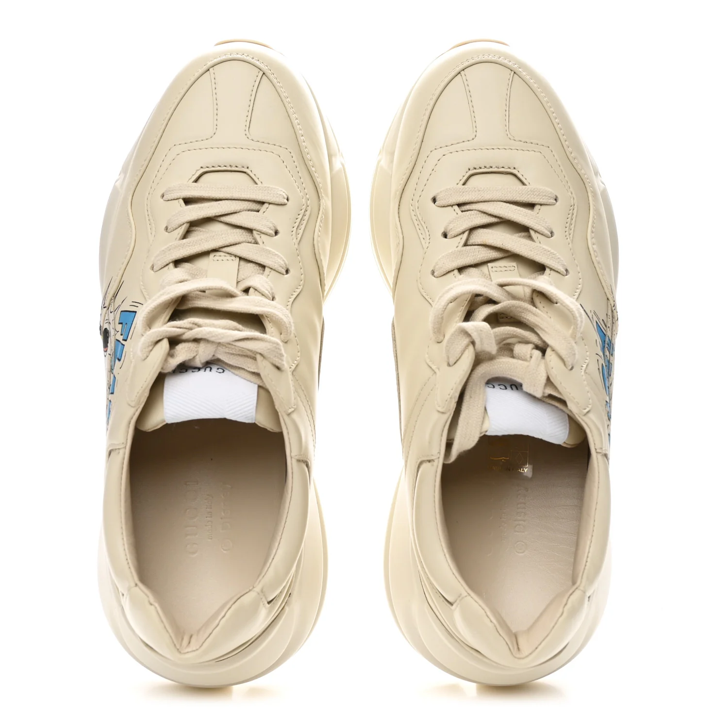 X DISNEY Calfskin Donald Duck Rhyton Sneakers 38 Ivory - Image 2