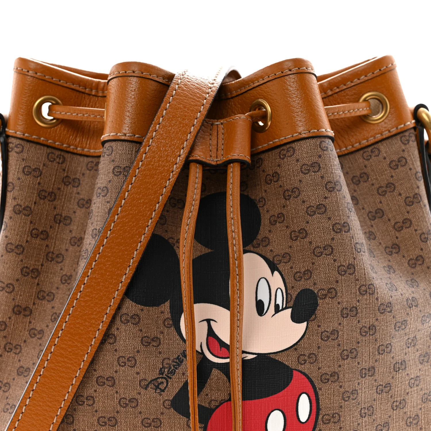 X DISNEY Mini Vintage GG Supreme Monogram Bucket Bag Beige Vintage Sun Oil - Image 8