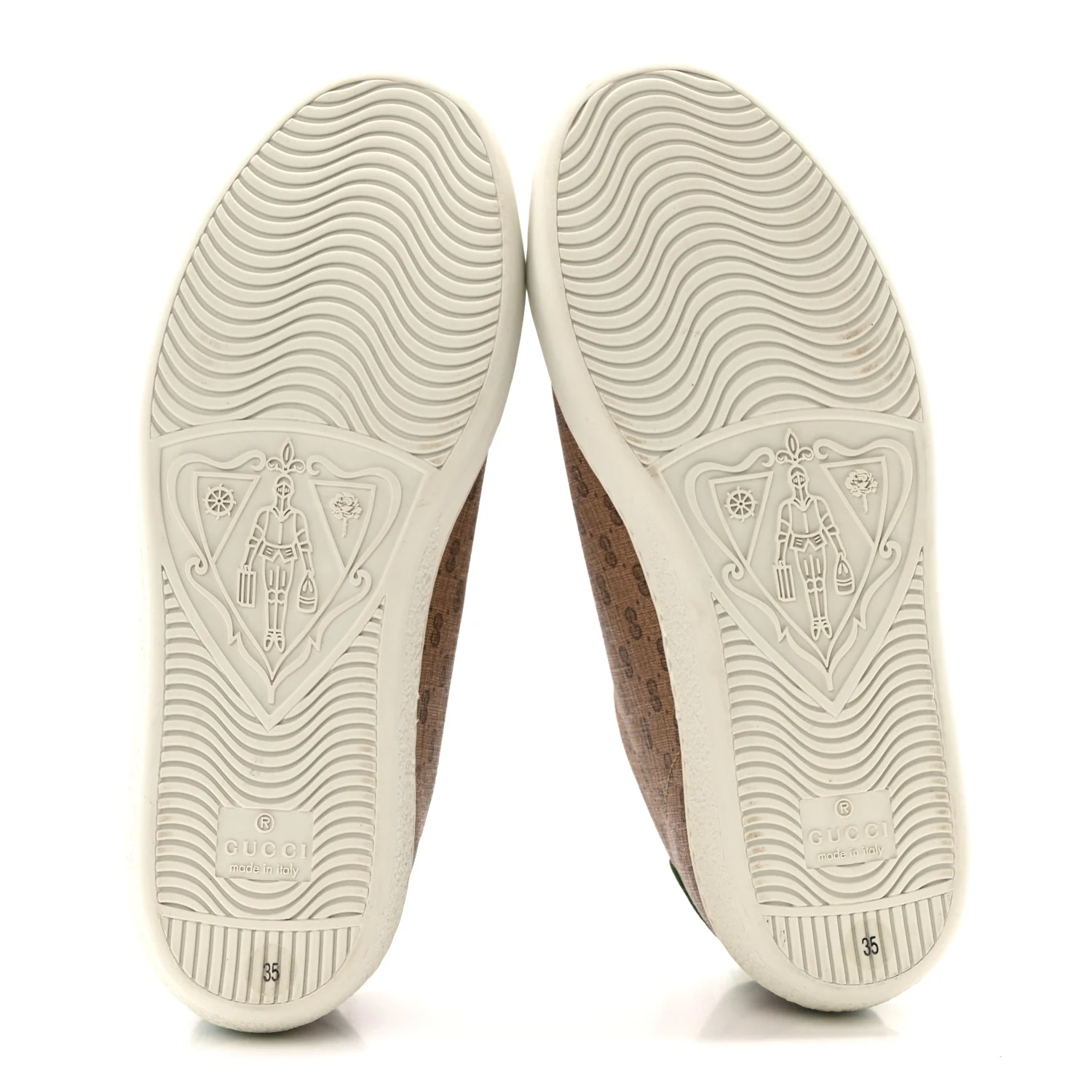 X DISNEY Mini Vintage GG Supreme Monogram Mickey Mouse Womens Ace Sneakers 35 Beige Vintage Sun Oil - Image 6
