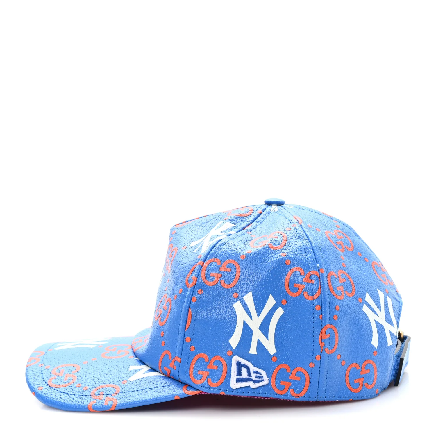 X MLB Calfskin Stampato 3D GG Monogram NY Yankees Baseball Hat M Blue - Image 4