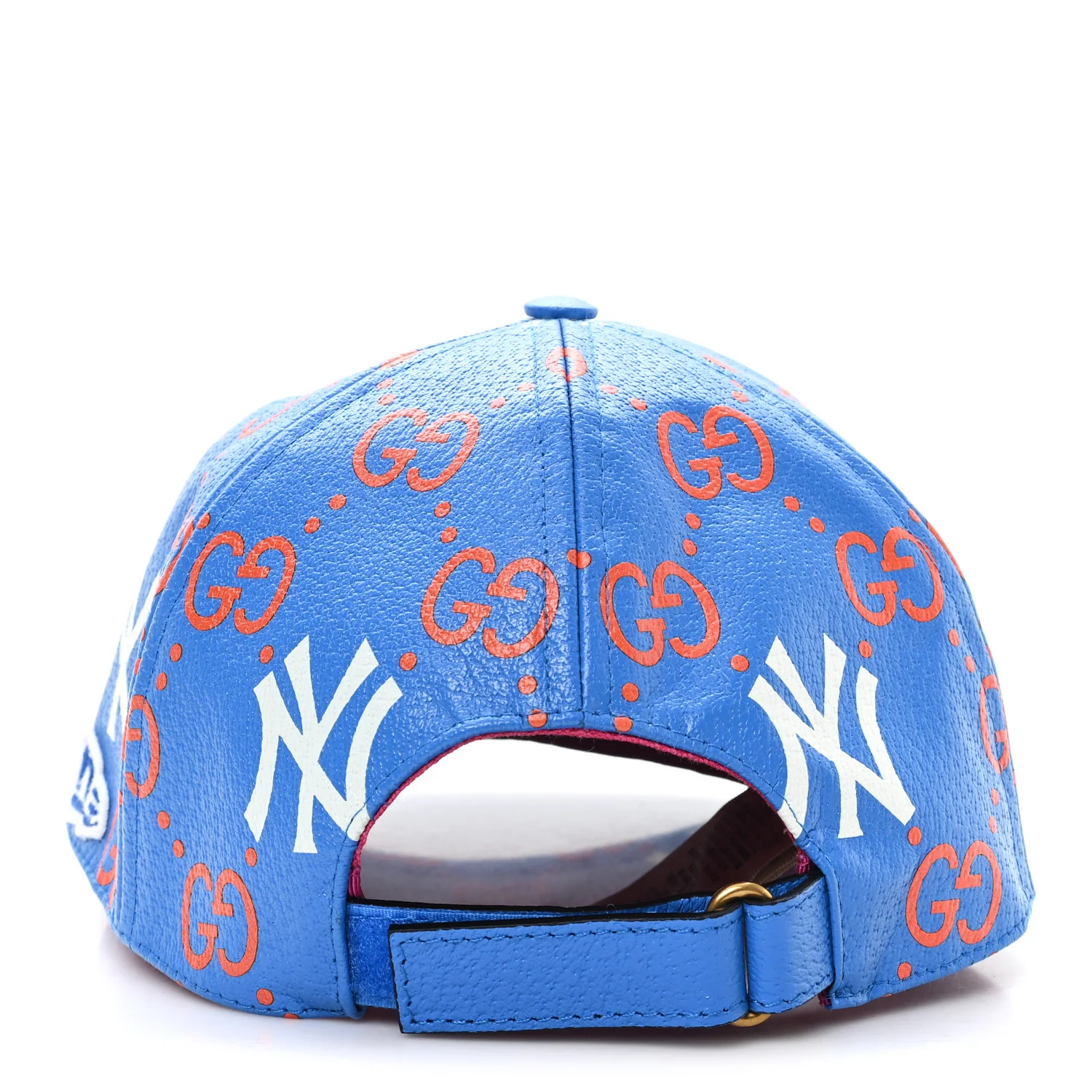X MLB Calfskin Stampato 3D GG Monogram NY Yankees Baseball Hat M Blue - Image 5