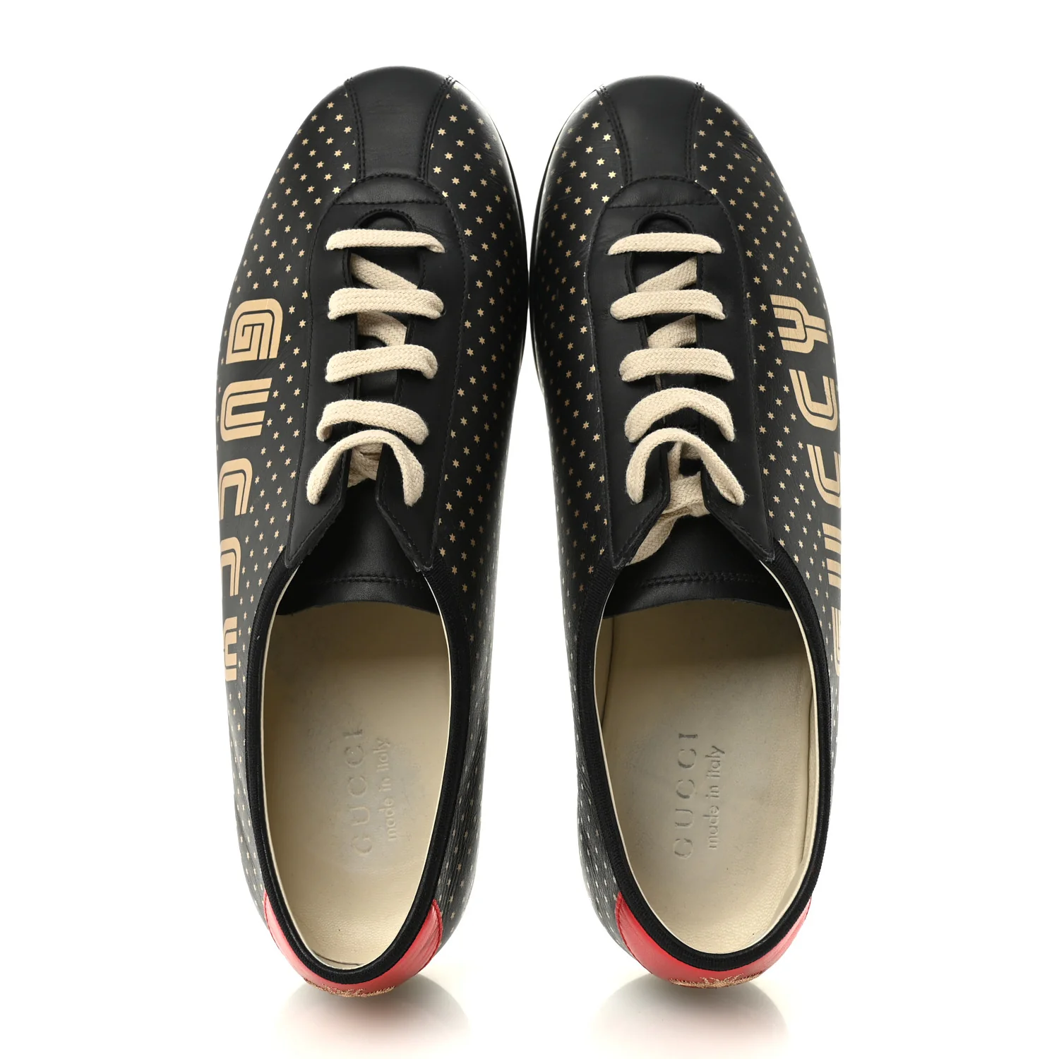 X SEGA Calfskin GUCCY Stars Mens Falacer Sneakers 12 Black - Image 2