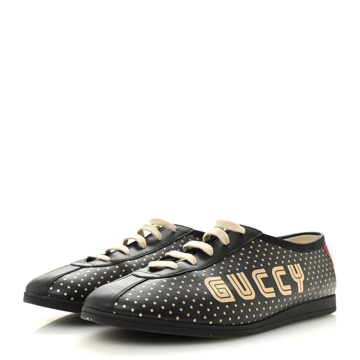 X SEGA Calfskin GUCCY Stars Mens Falacer Sneakers 12 Black - Image 4