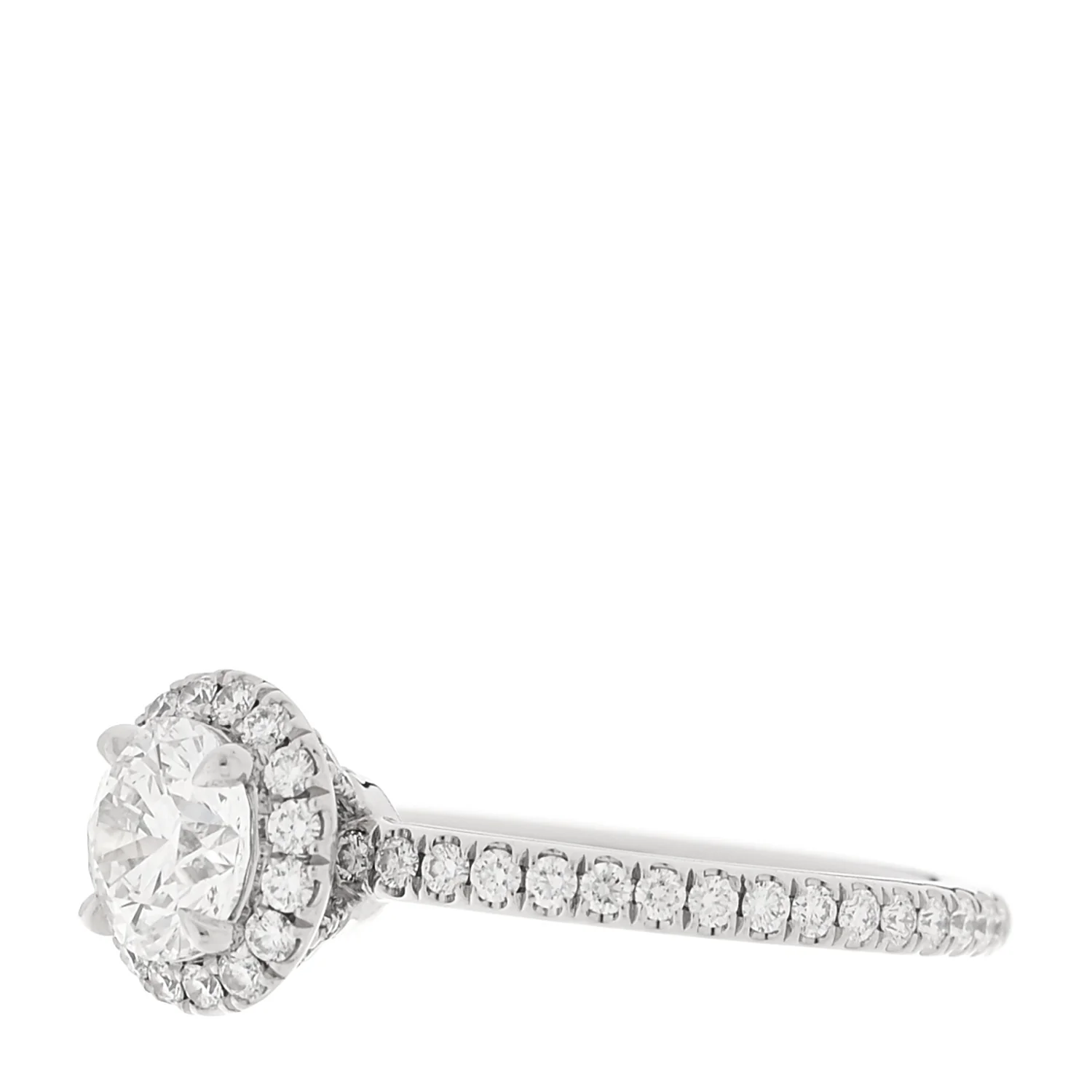 Platinum Diamond .57ct The One Round Brilliant Micropave Engagement Ring 47 4 - Image 4