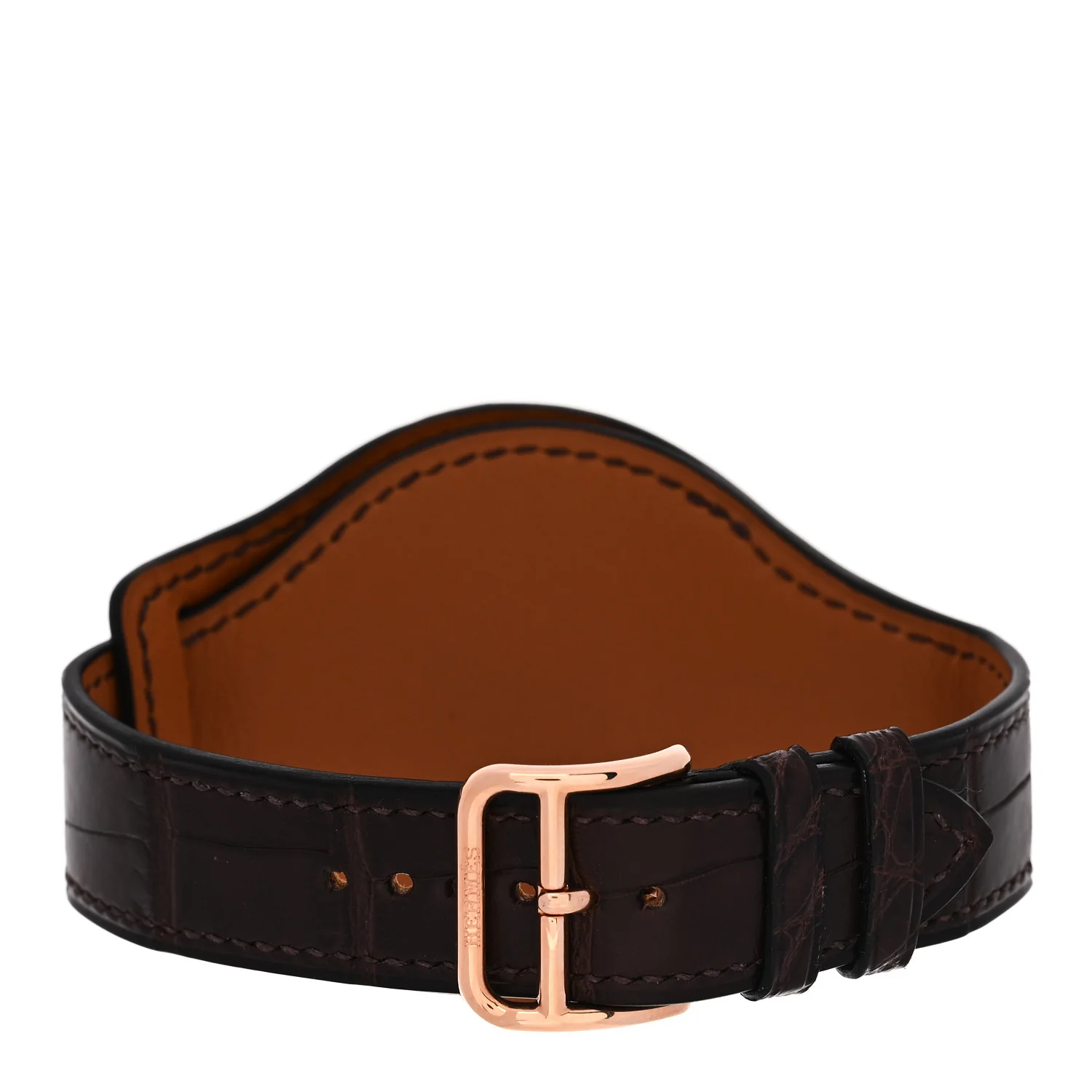 18K Rose Gold Alligator 40mm In the Pocket Automatic Watch Havane - Image 3