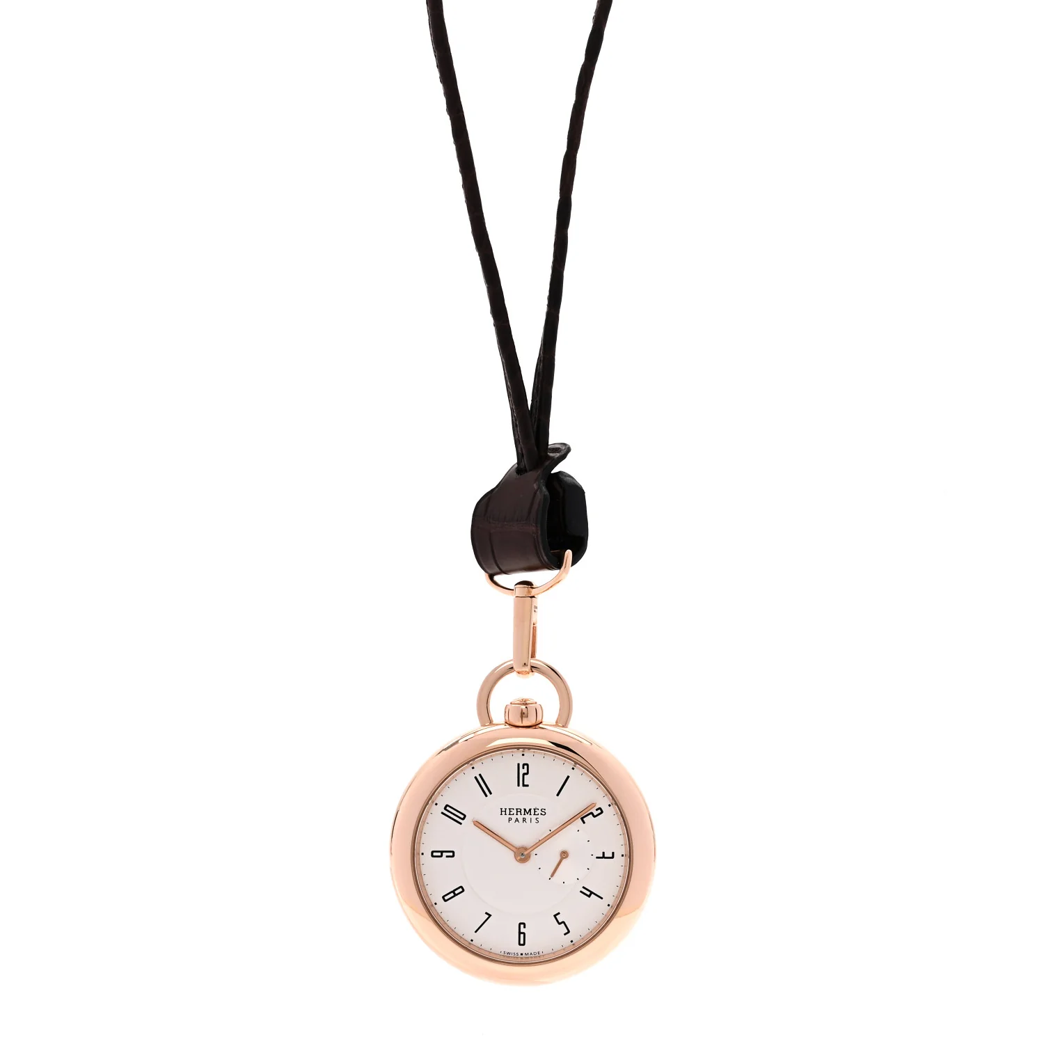 18K Rose Gold Alligator 40mm In the Pocket Automatic Watch Havane - Image 5