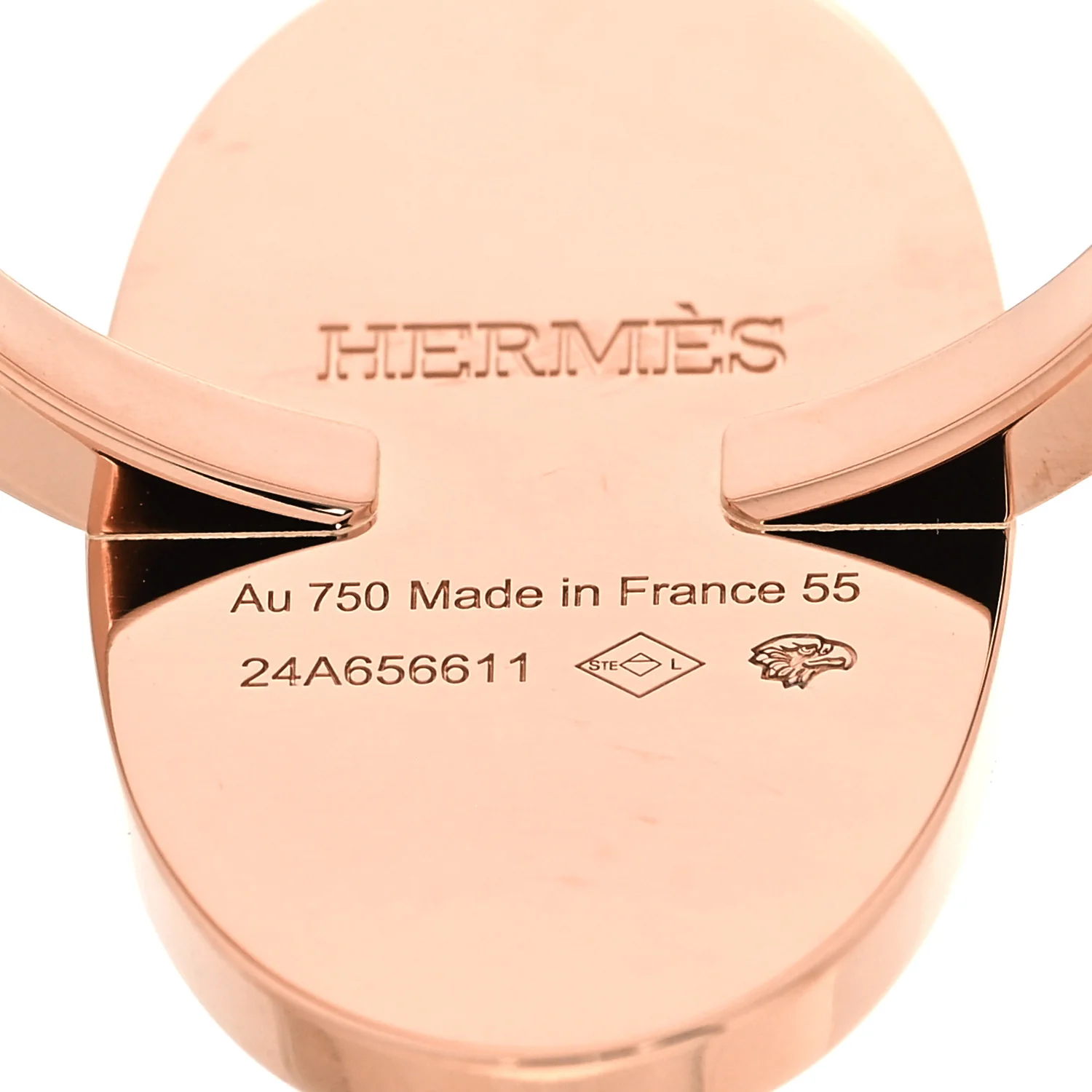 18K Rose Gold Ceramic Diamond MM Chaine d'Ancre Verso Ring  55 7.25 - Image 4