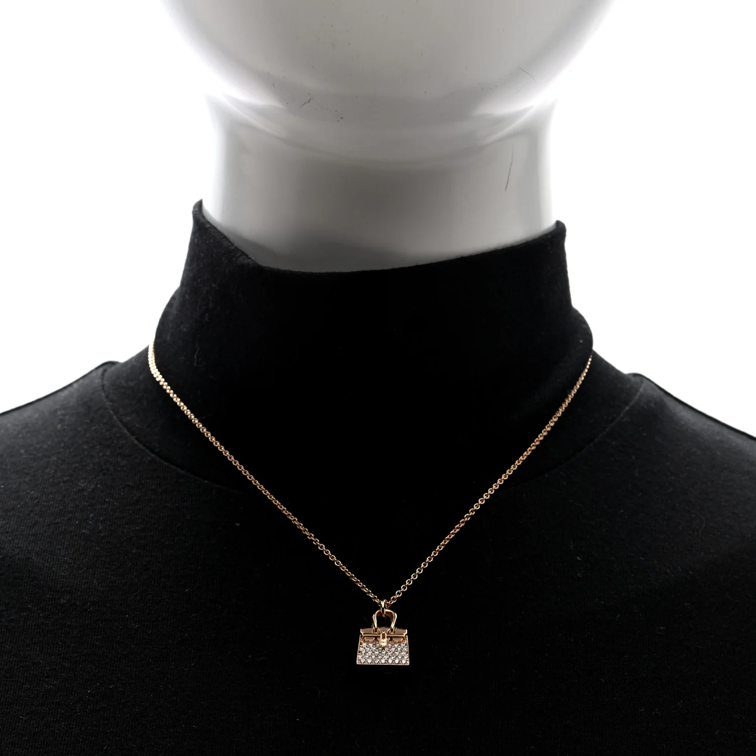 18K Rose Gold Diamond Birkin Amulettes Pendant Necklace - Image 2