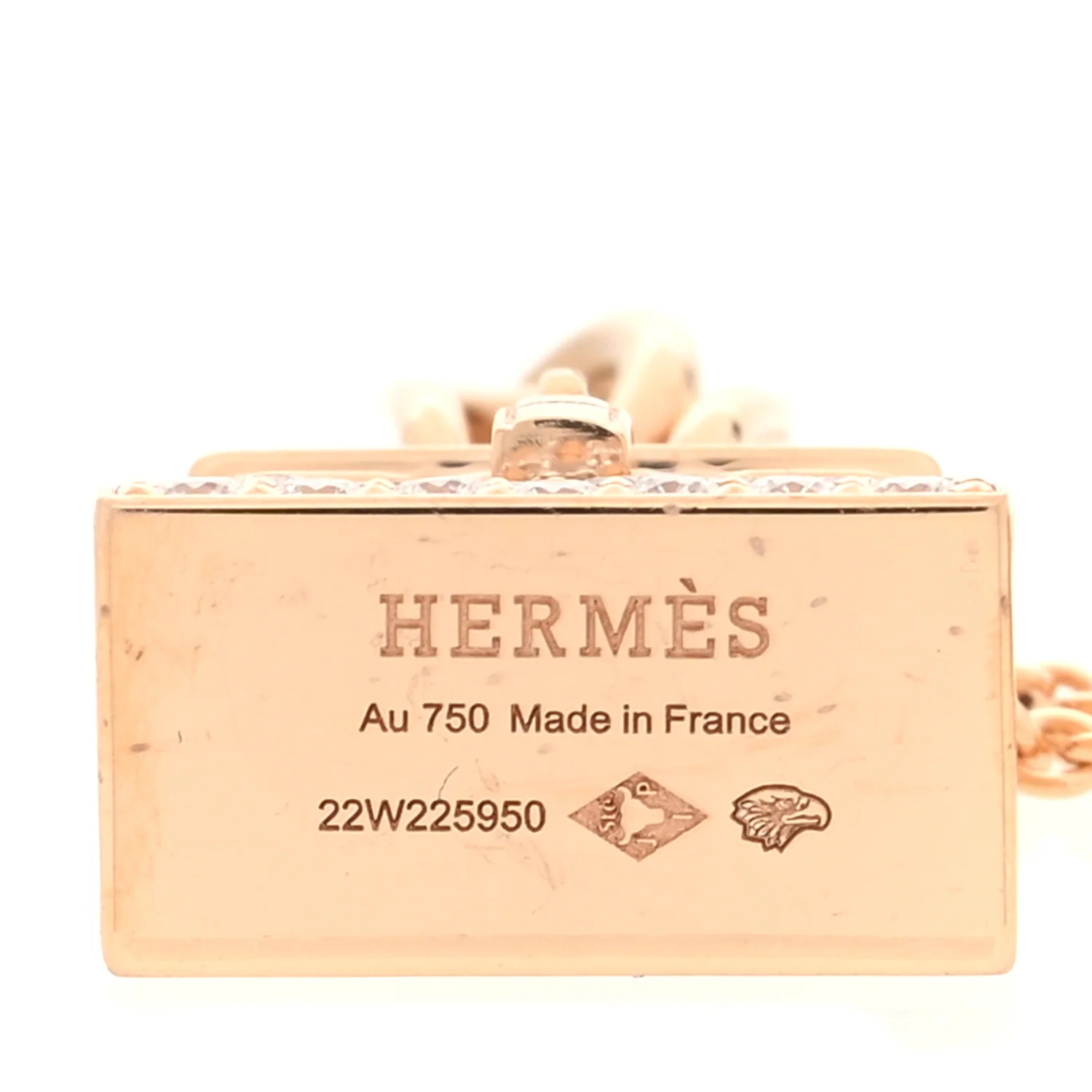 18K Rose Gold Diamond Birkin Amulettes Pendant Necklace - Image 5