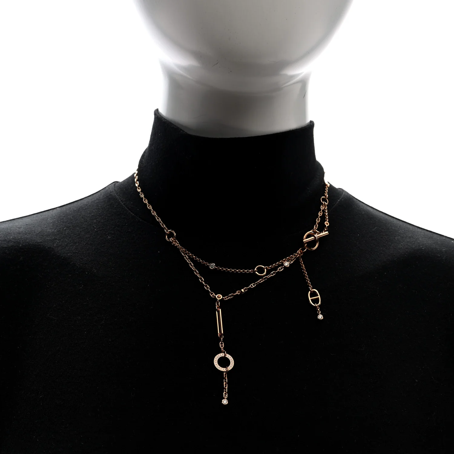 18K Rose Gold Diamond Chaine d'Ancre Chaos Necklace - Image 3