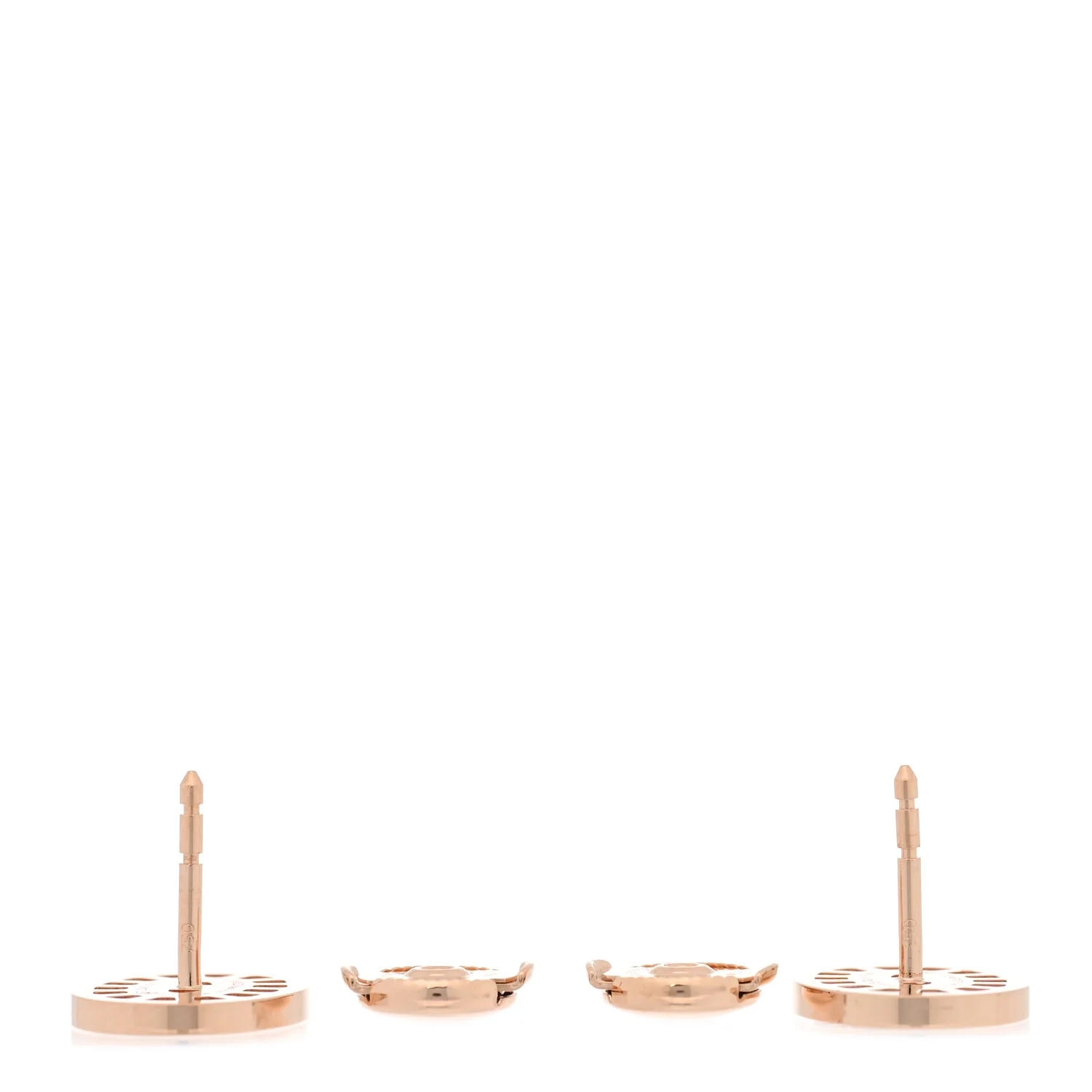 18K Rose Gold Diamond Chaine d'Ancre Divine Stud Earrings - Image 3