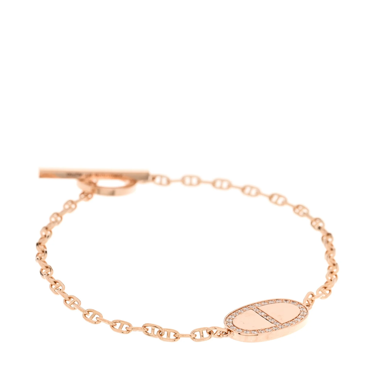 18K Rose Gold Diamond Chaine d'Ancre Verso Bracelet ST
