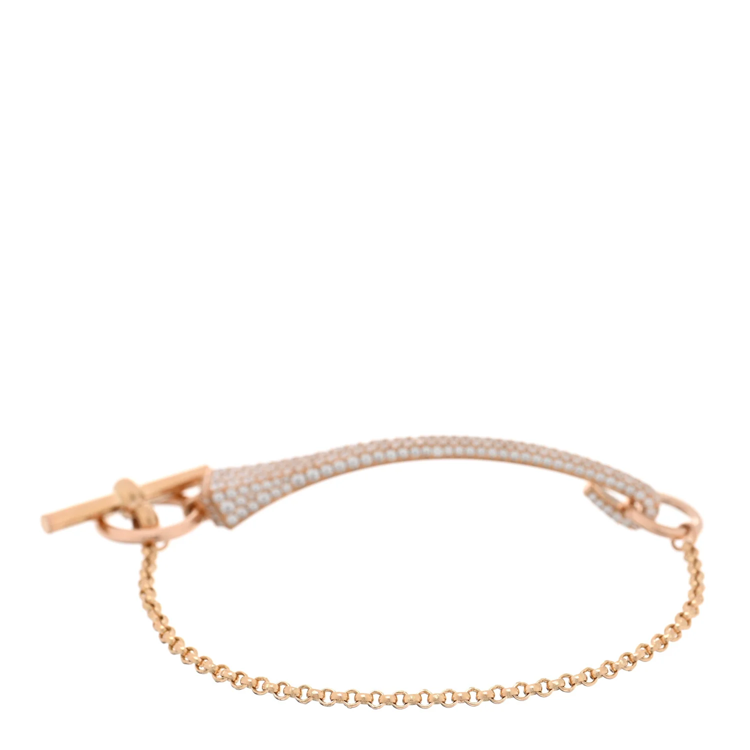18K Rose Gold Diamond Clou de Forge Bracelet SH - Image 2