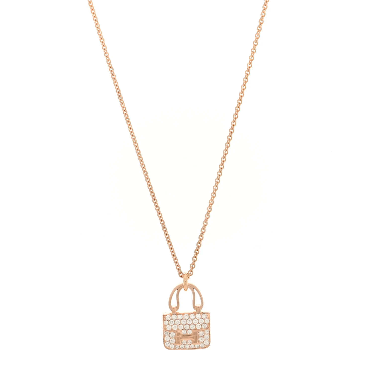 18K Rose Gold Diamond Constance Amulettes Pendant Necklace