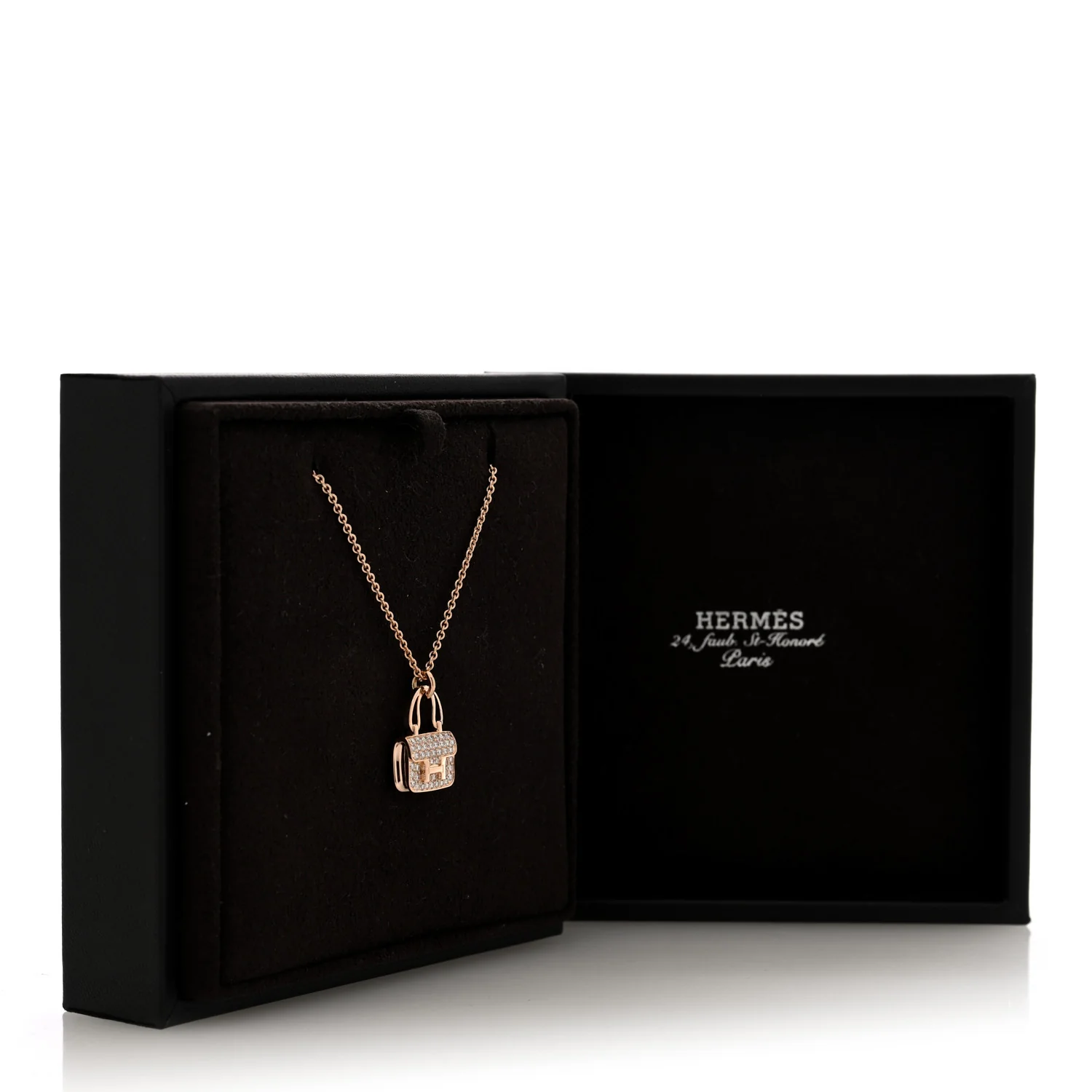 18K Rose Gold Diamond Constance Amulettes Pendant Necklace - Image 11