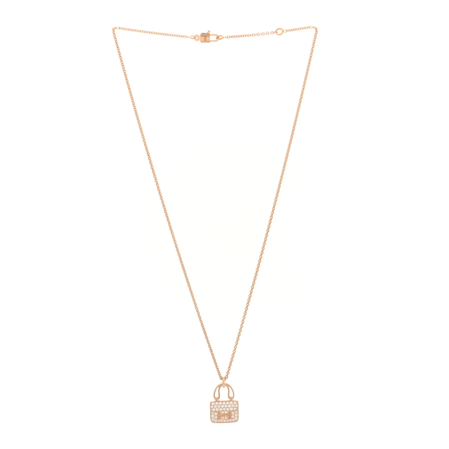 18K Rose Gold Diamond Constance Amulettes Pendant Necklace - Image 5