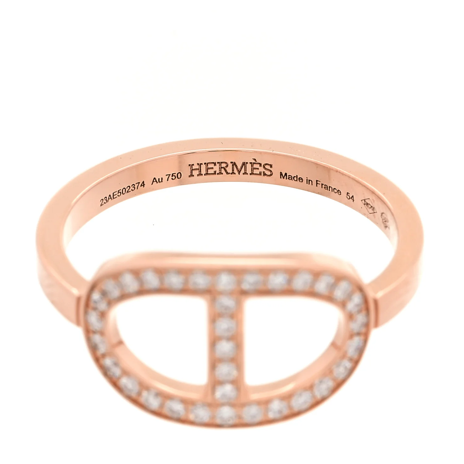 18K Rose Gold Diamond MM Chaine d'Ancre Contour Ring 54 7 - Image 4