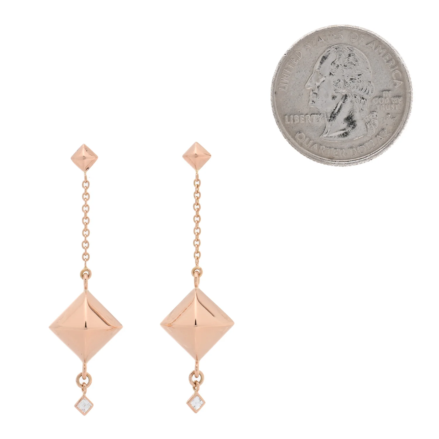 18K Rose Gold Diamond PM Collier de Chien Rock Earrings - Image 2
