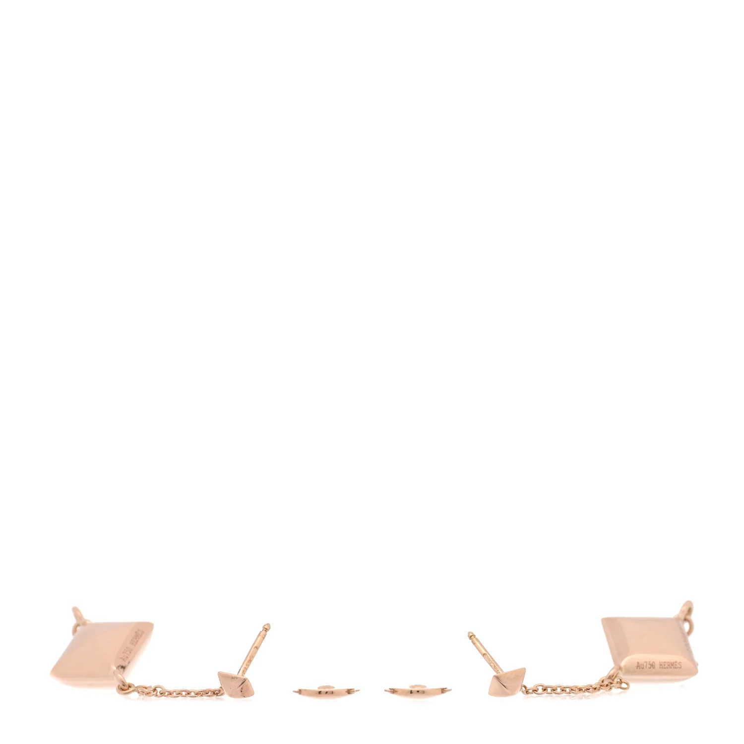 18K Rose Gold Diamond PM Collier de Chien Rock Earrings - Image 3